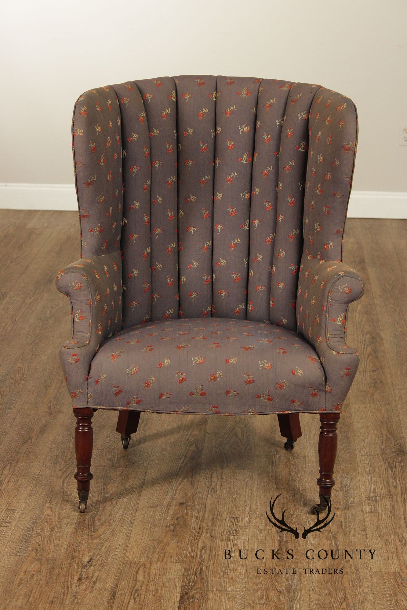 Antique English Regency Barrel Back Fireside Chair