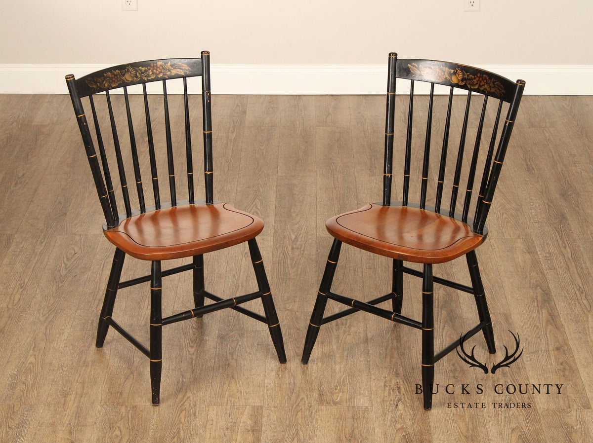 Hitchcock Vintage Pair of Stencil Decorated Side Chairs