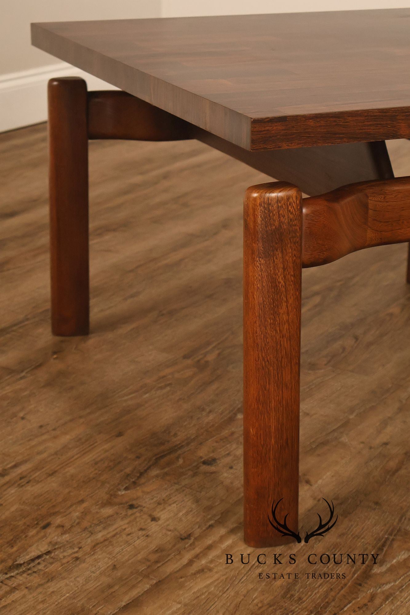 Danish Modern Vintage Square Laminate Top Teak End Table