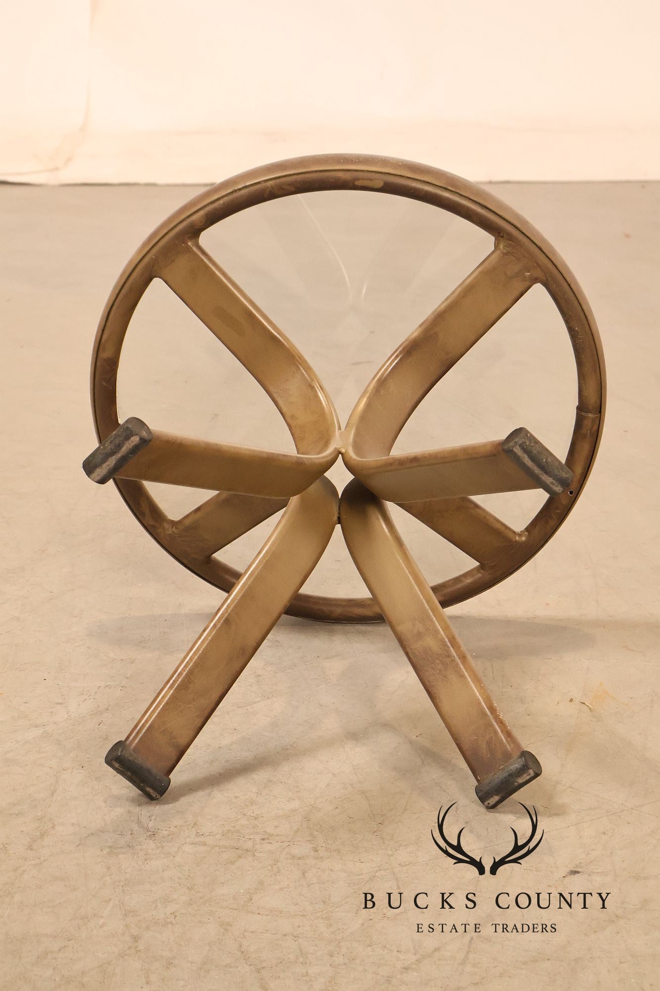 Brown Jordan Pair of Outdoor Round Glass Top Side Tables