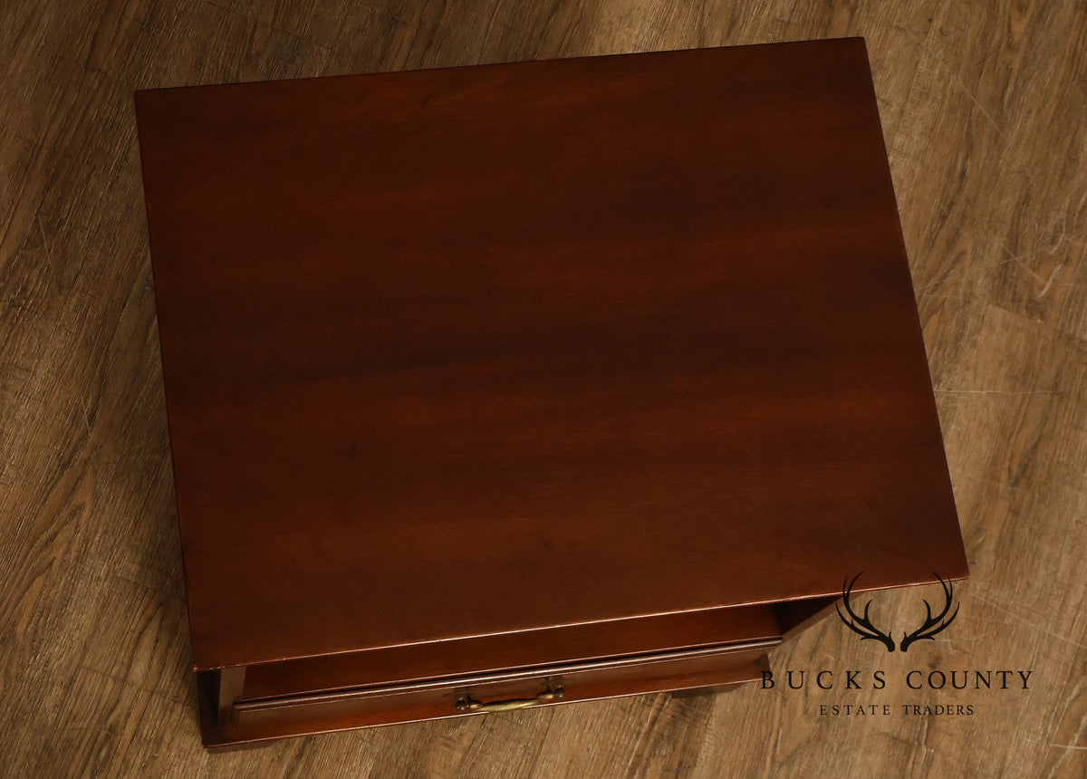 Pair Of Kittinger Old Dominion Mahogany Open Nightstands
