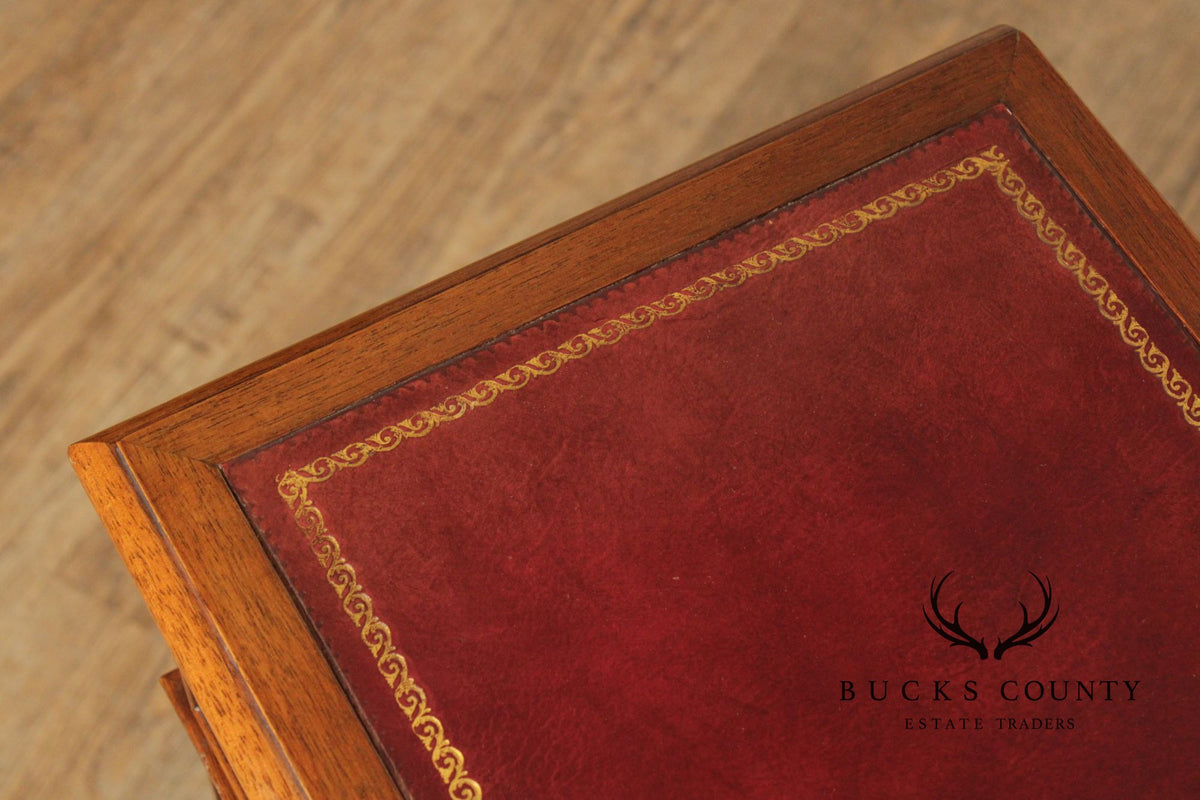 Traditional Style Small Mahogany Ledger Cabinet With Vertical Slots And Single Drawer
