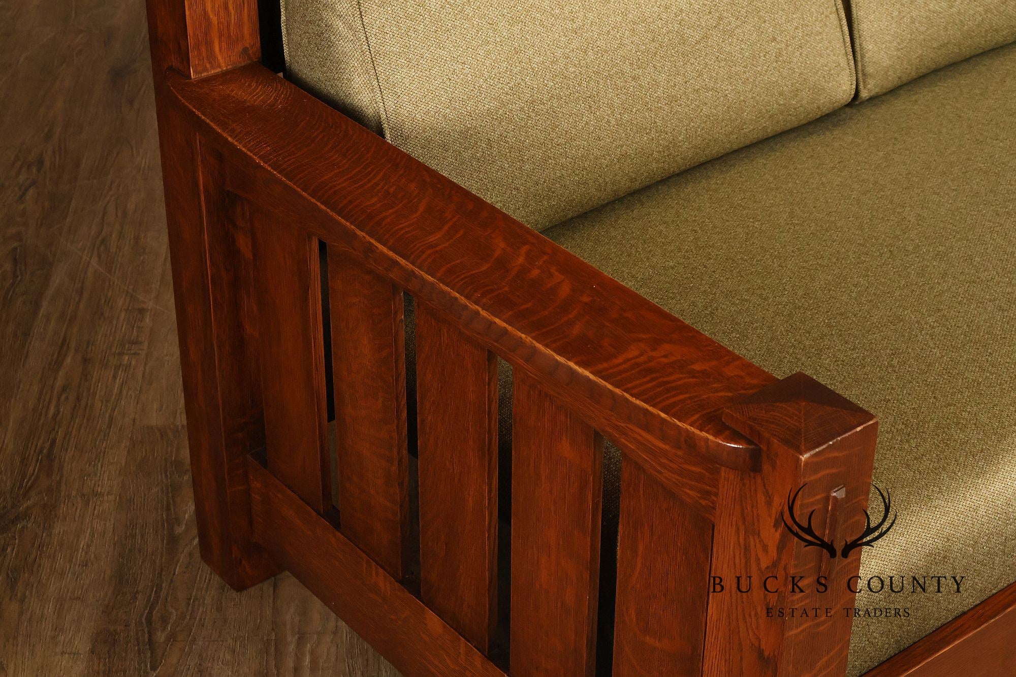 Custom Quality Mission Style Oak Settle Sofa