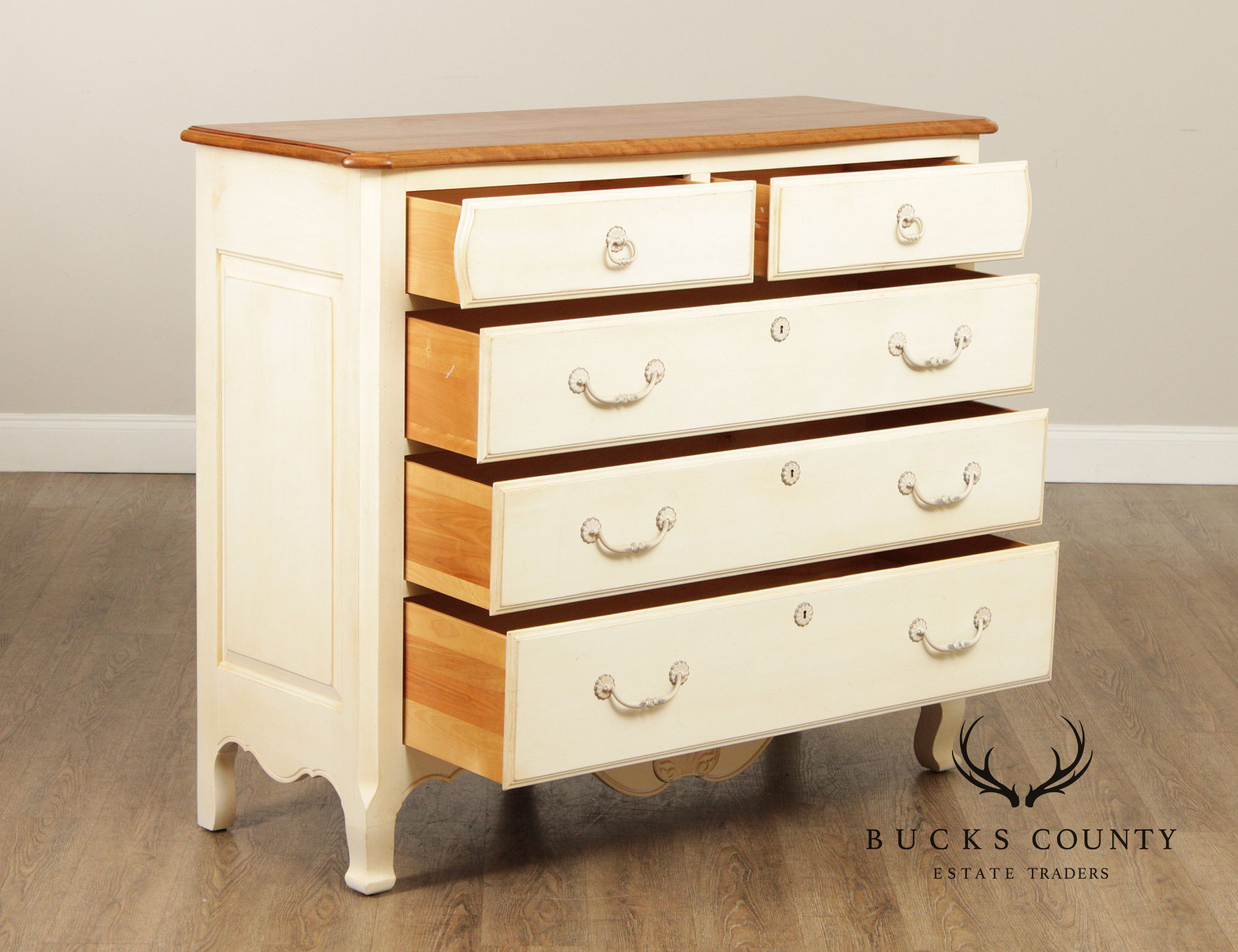 Ethan Allen Country French Painted Chest Of Drawers