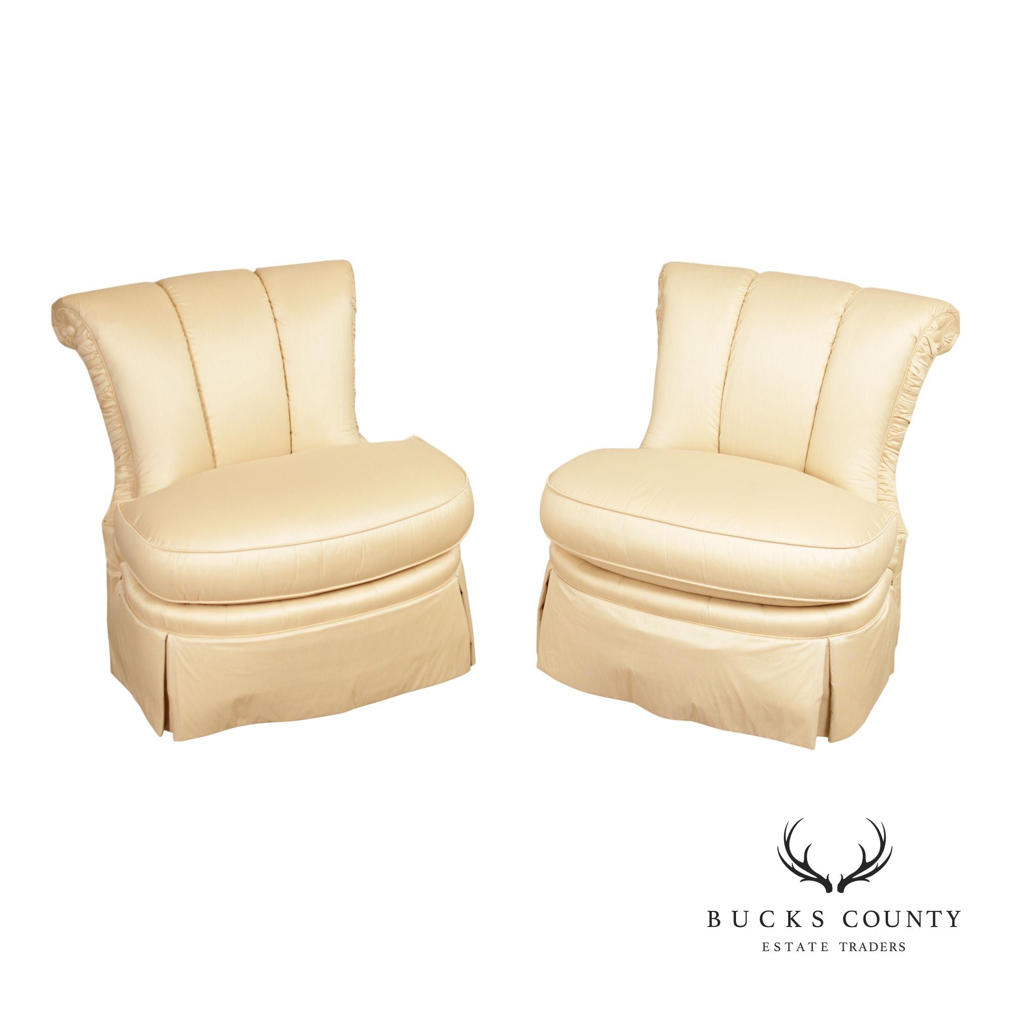 Century Furniture Pair of Upholstered Slipper Chairs