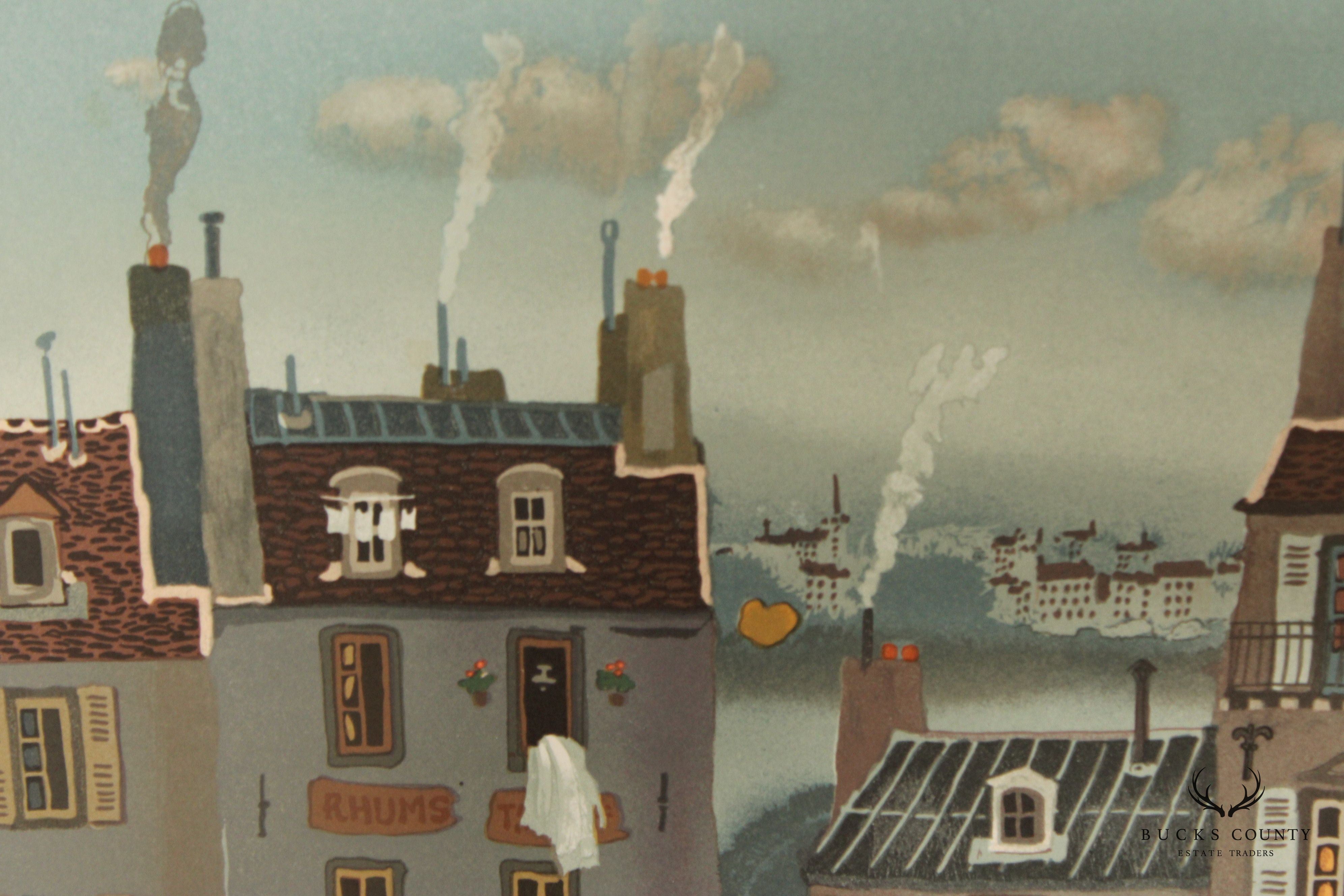 Michel Delacroix 'Marchand de Farine' Framed Numbered Lithograph
