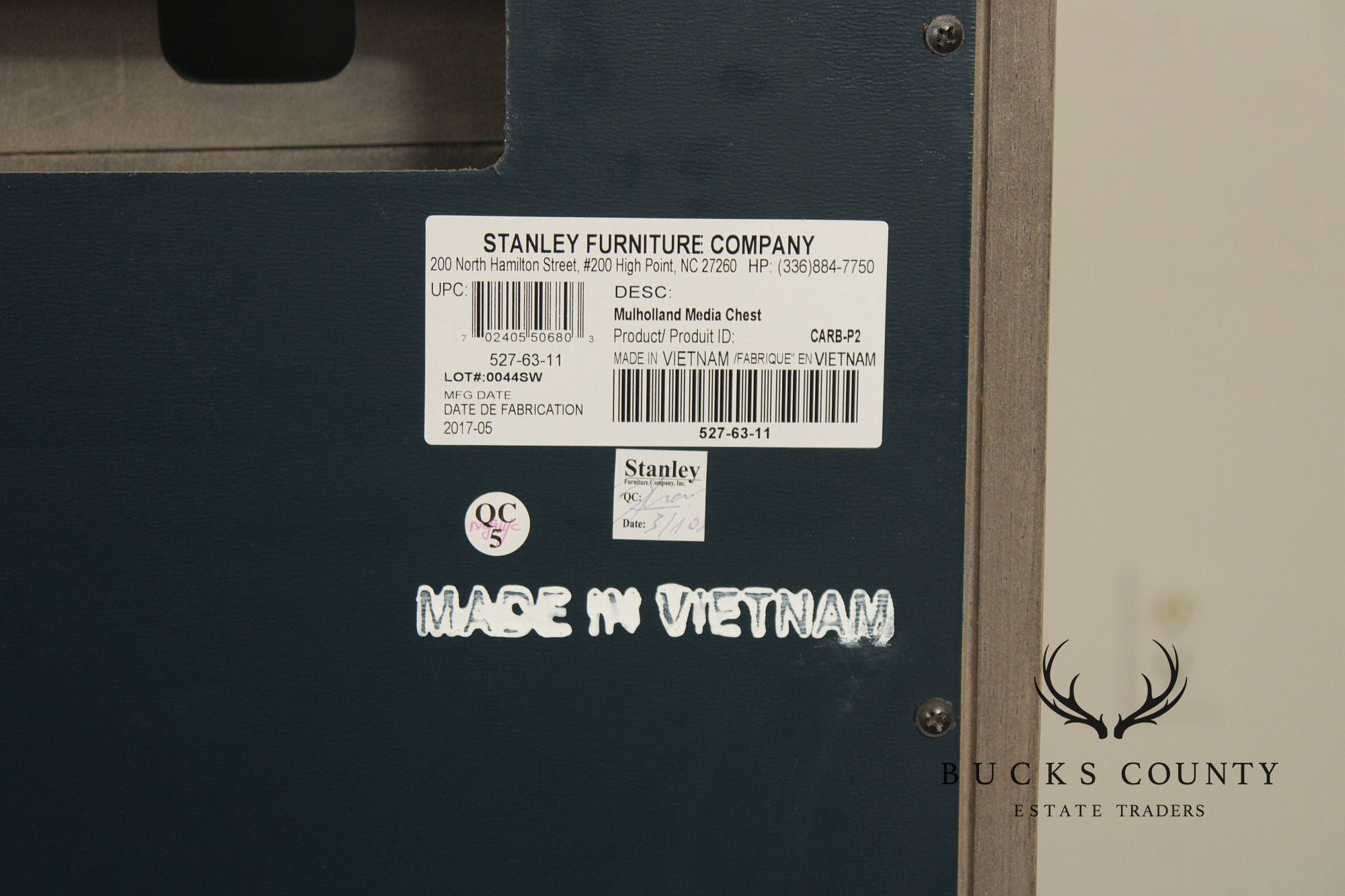 Stanley Furniture Mulholland Collection Gray Media Chest