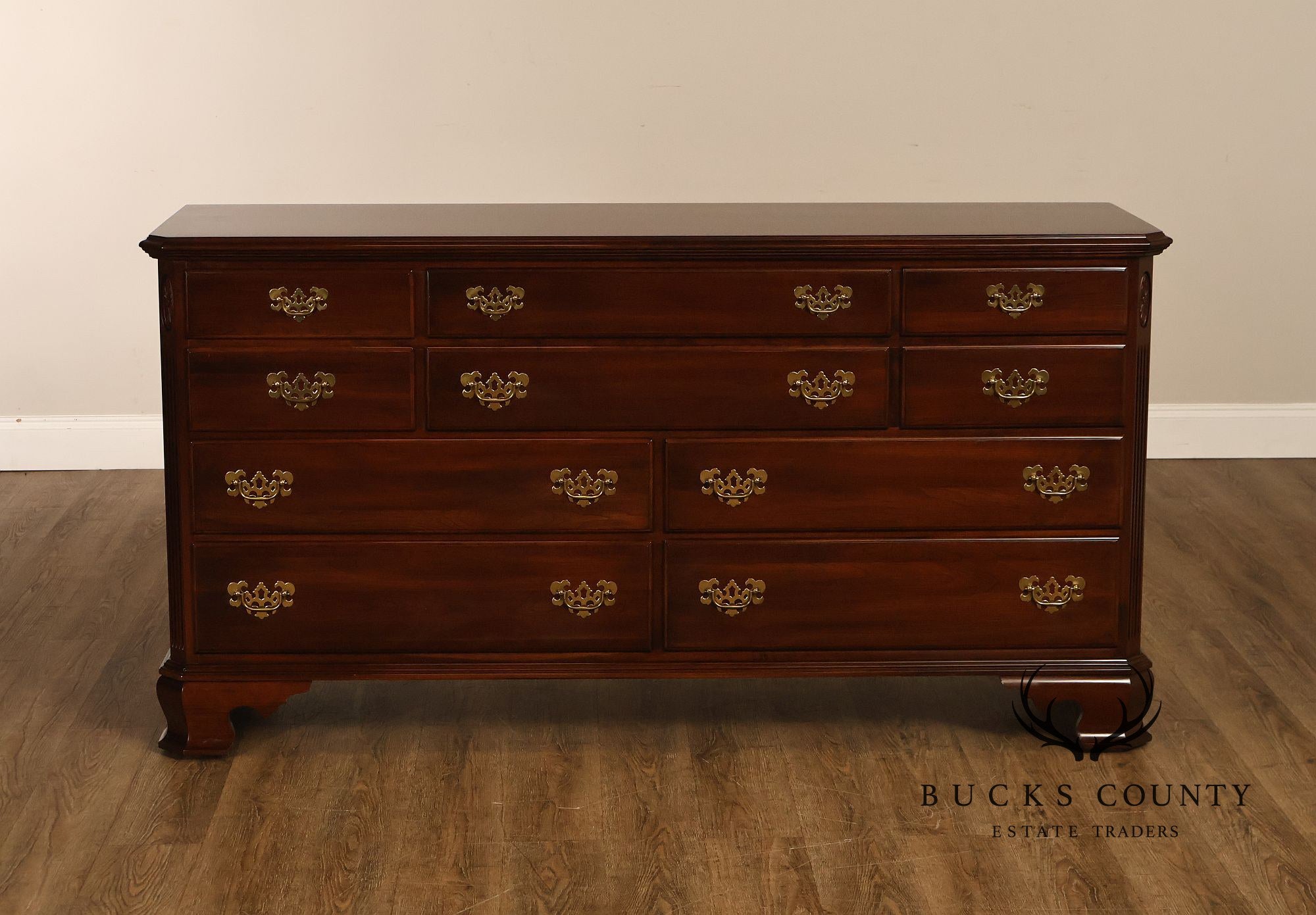 Ethan Allen 'Georgian Court' Cherry Long Dresser