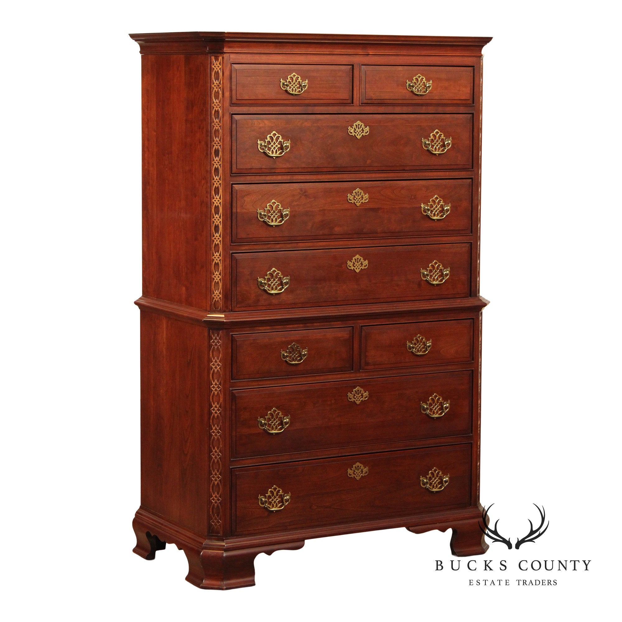 Pennsylvania House Chippendale Style Cherry Chest on Chest