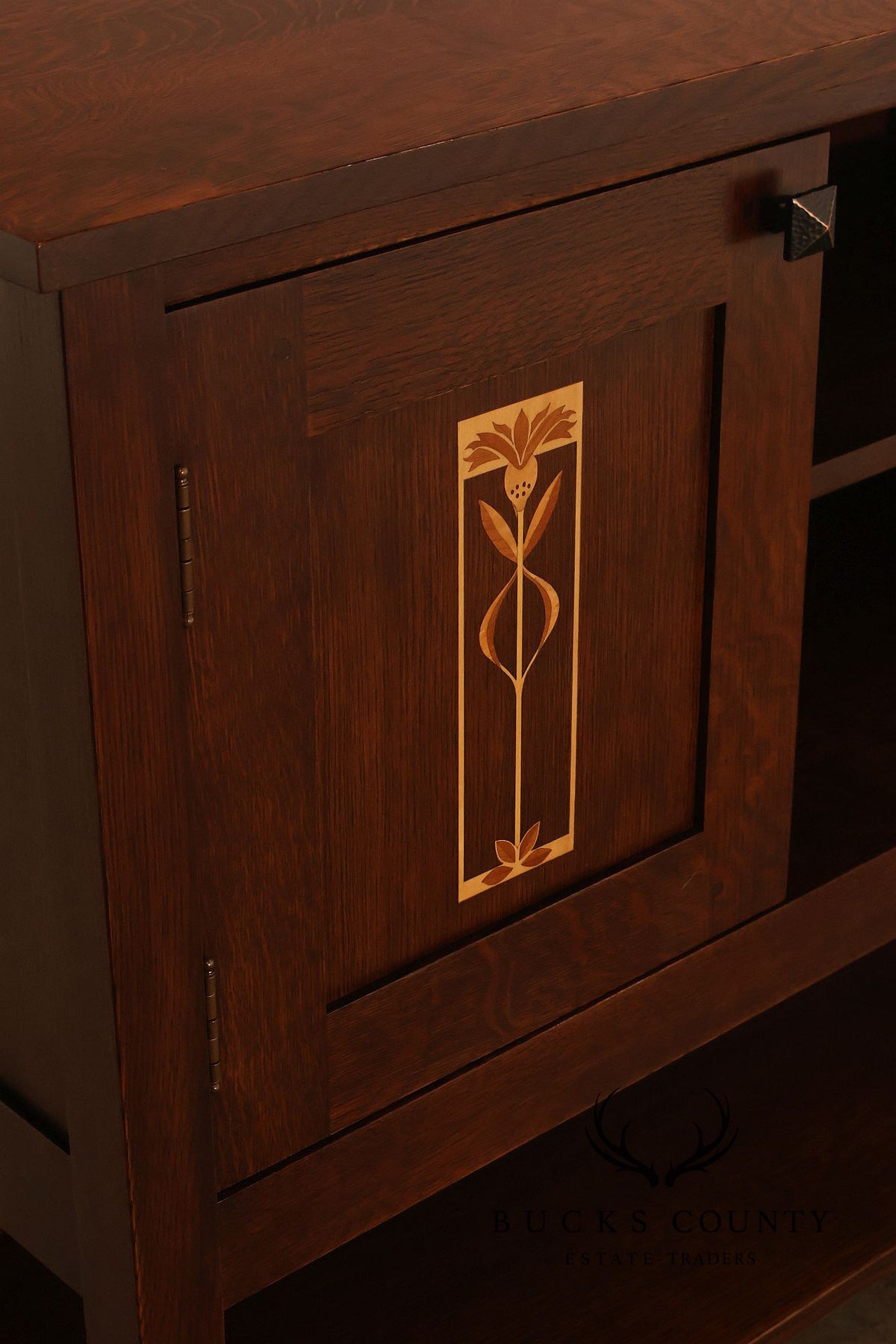 Stickley Meadowflower Collection Oak Inlaid Console Cabinet