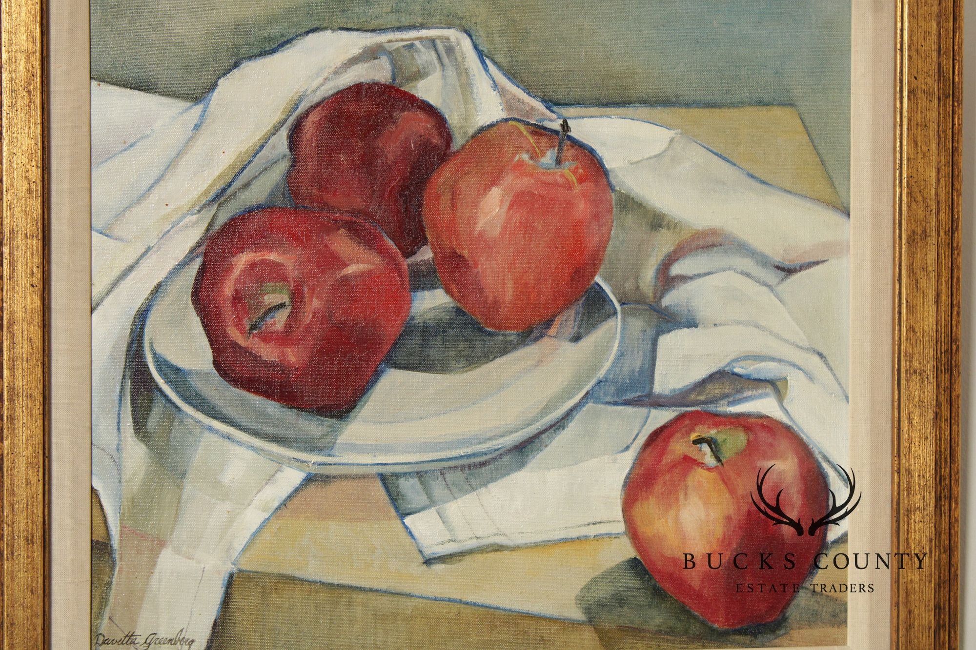 Davetta Greenberg Oil Painting, Still-Life of Apples