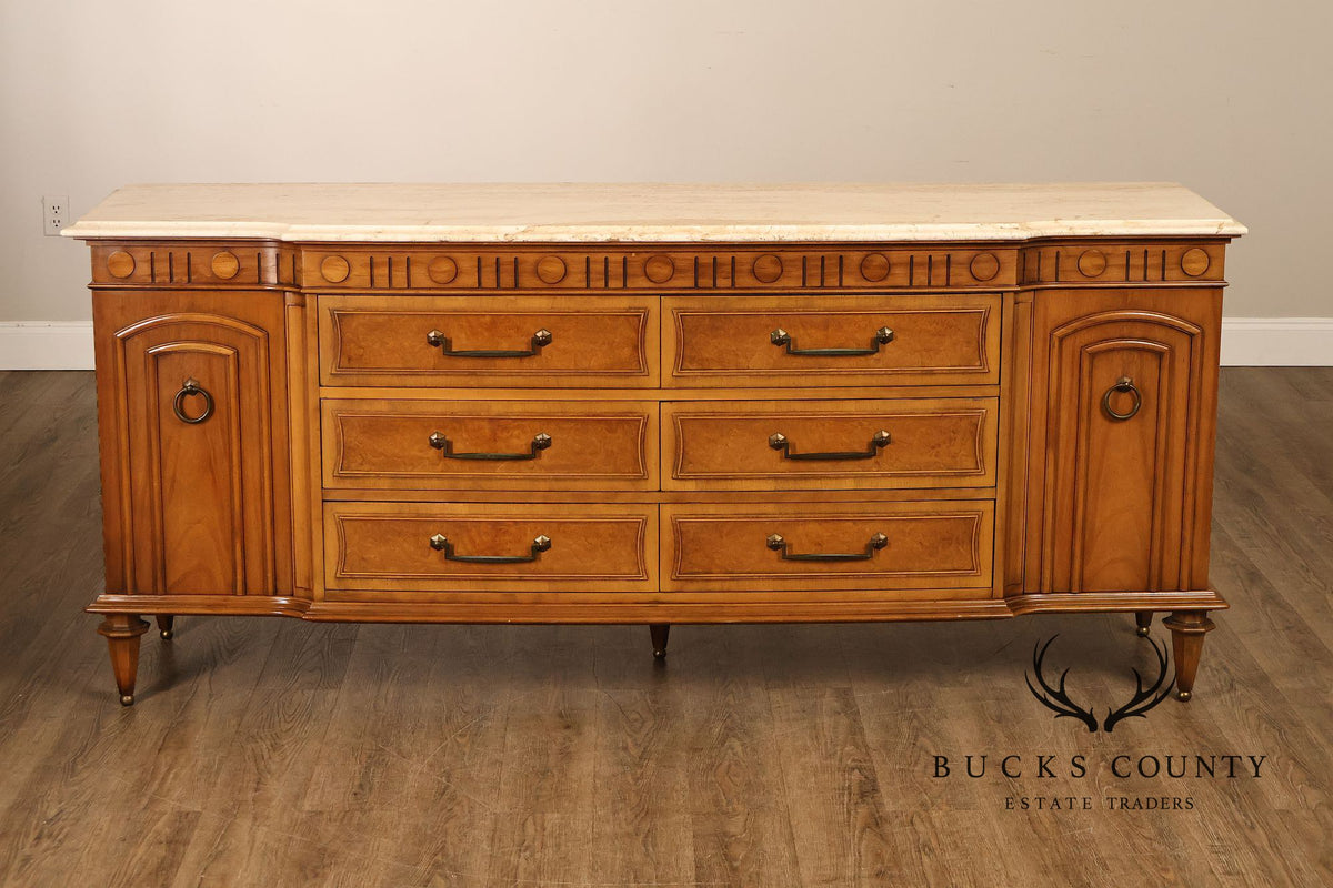 Italian Neoclassical Style Travertine Top Chest of Drawers