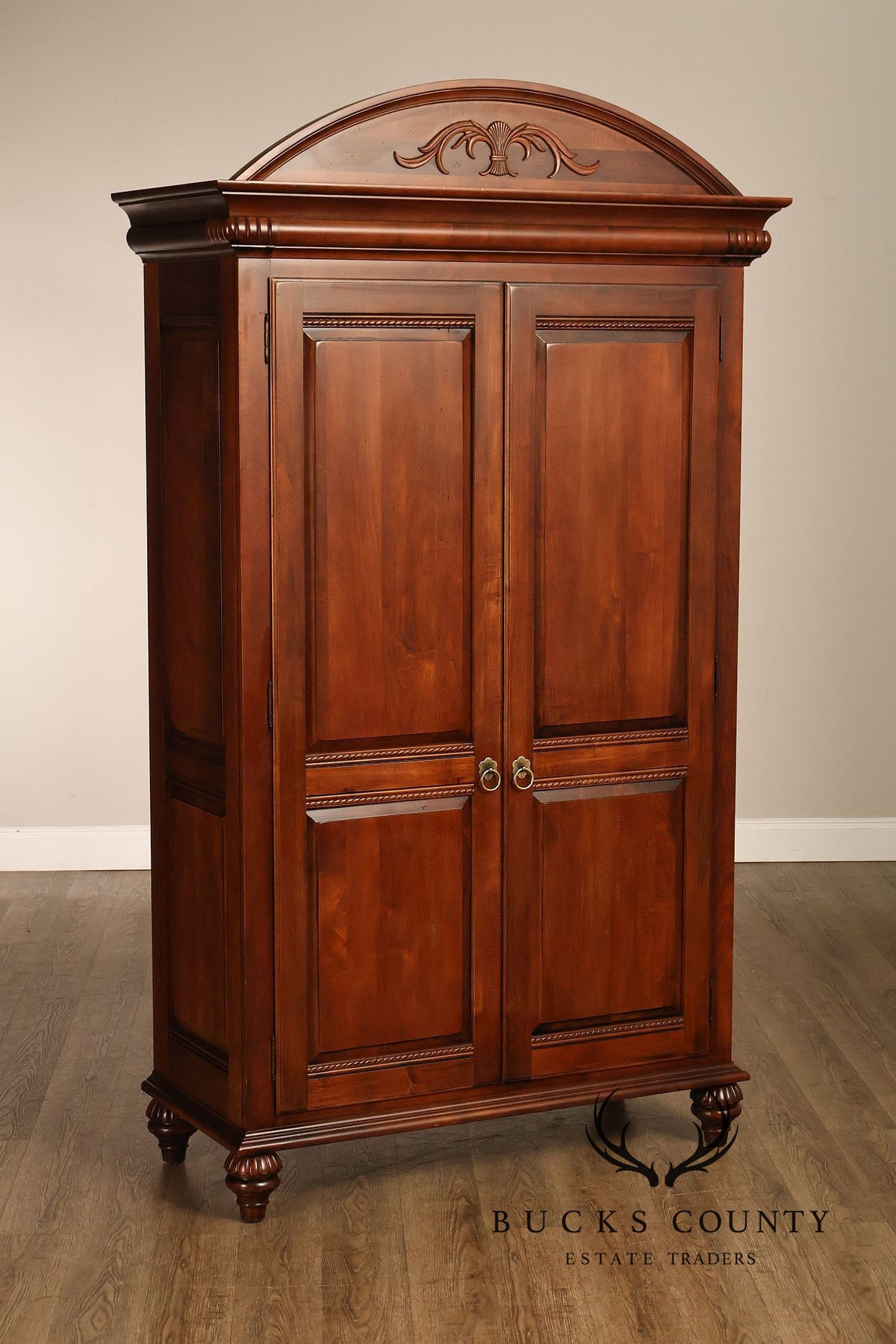 Ethan Allen 'British Classics' Carved Maple And Birch Armoire