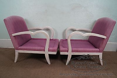 Unusual Pair of Hollywood Regency Oversized Lounge Chair Frames