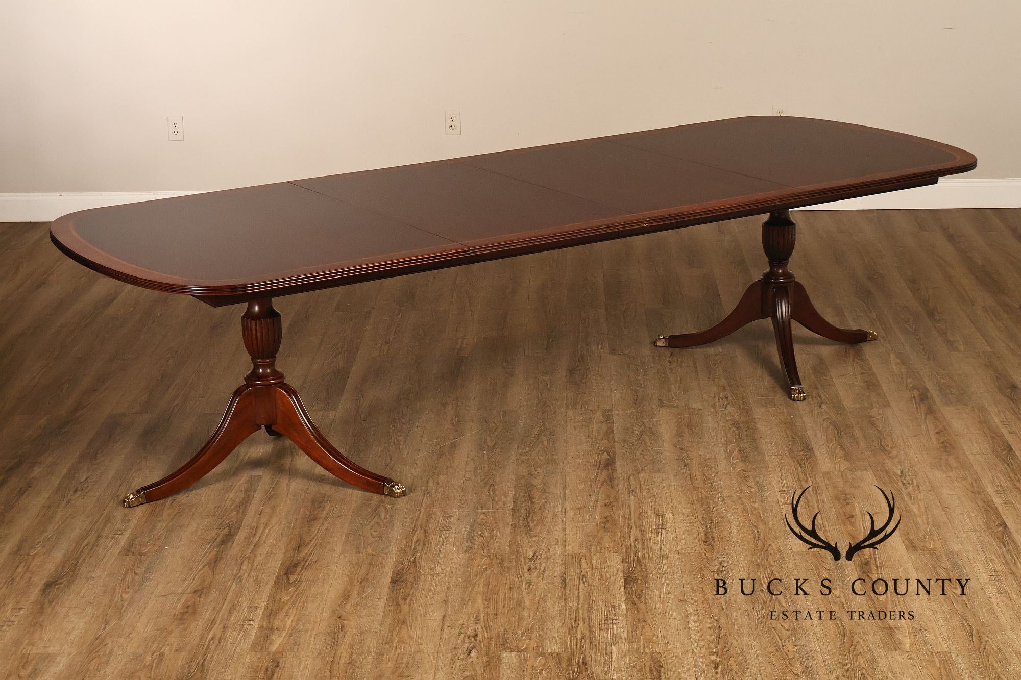 Henkel Harris Mahogany Double Pedestal Dining Table