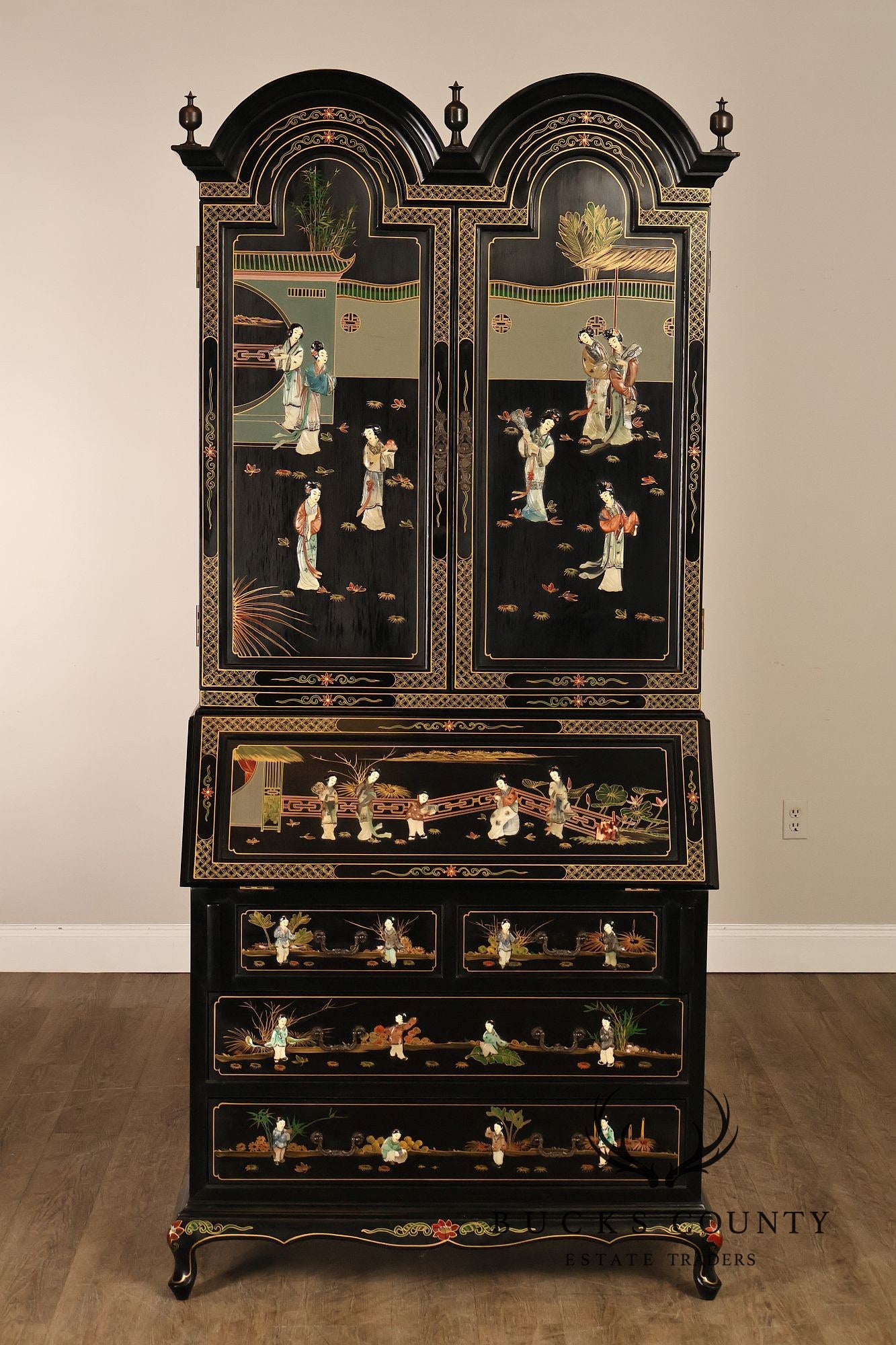 Chinoiserie Secretary Bookcase