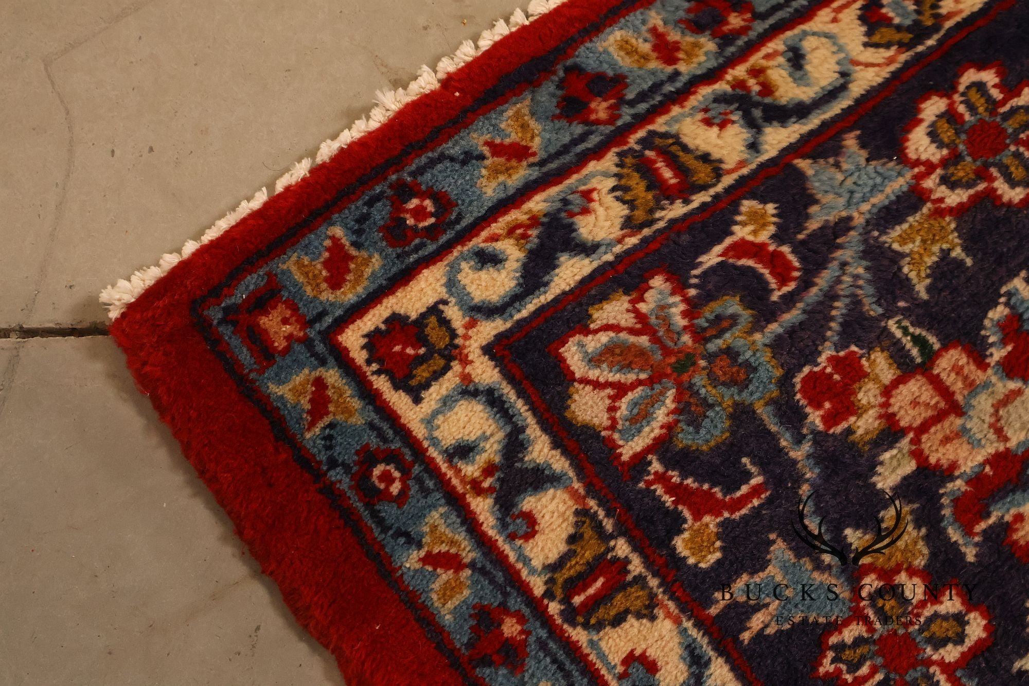 Hand Knotted Persian Style Vintage Wool Area Rug Red Field Floral Medallion