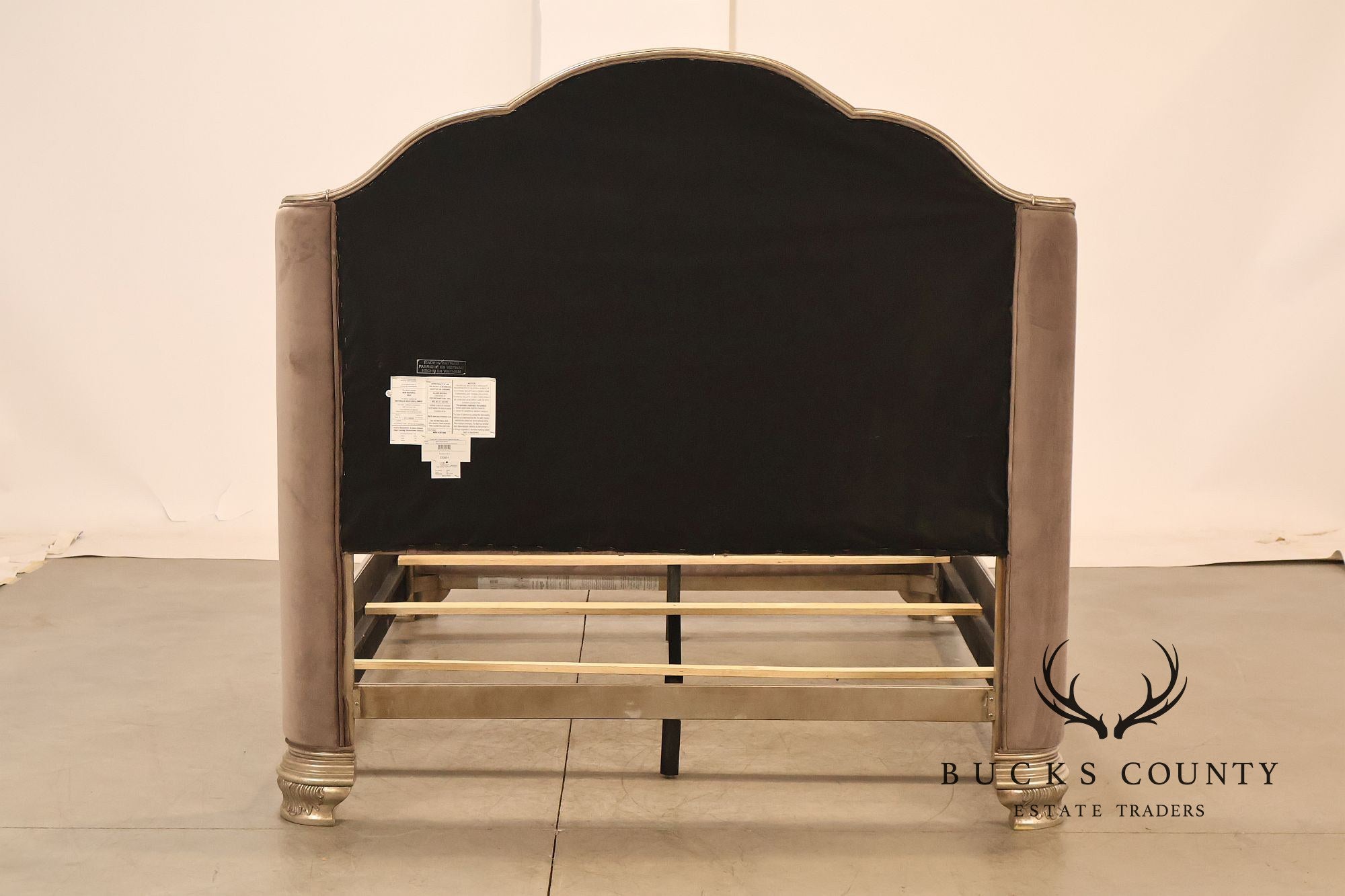 Elegant Queen Bed Featuring a Deep Tufted Upholstered Head and Footboard