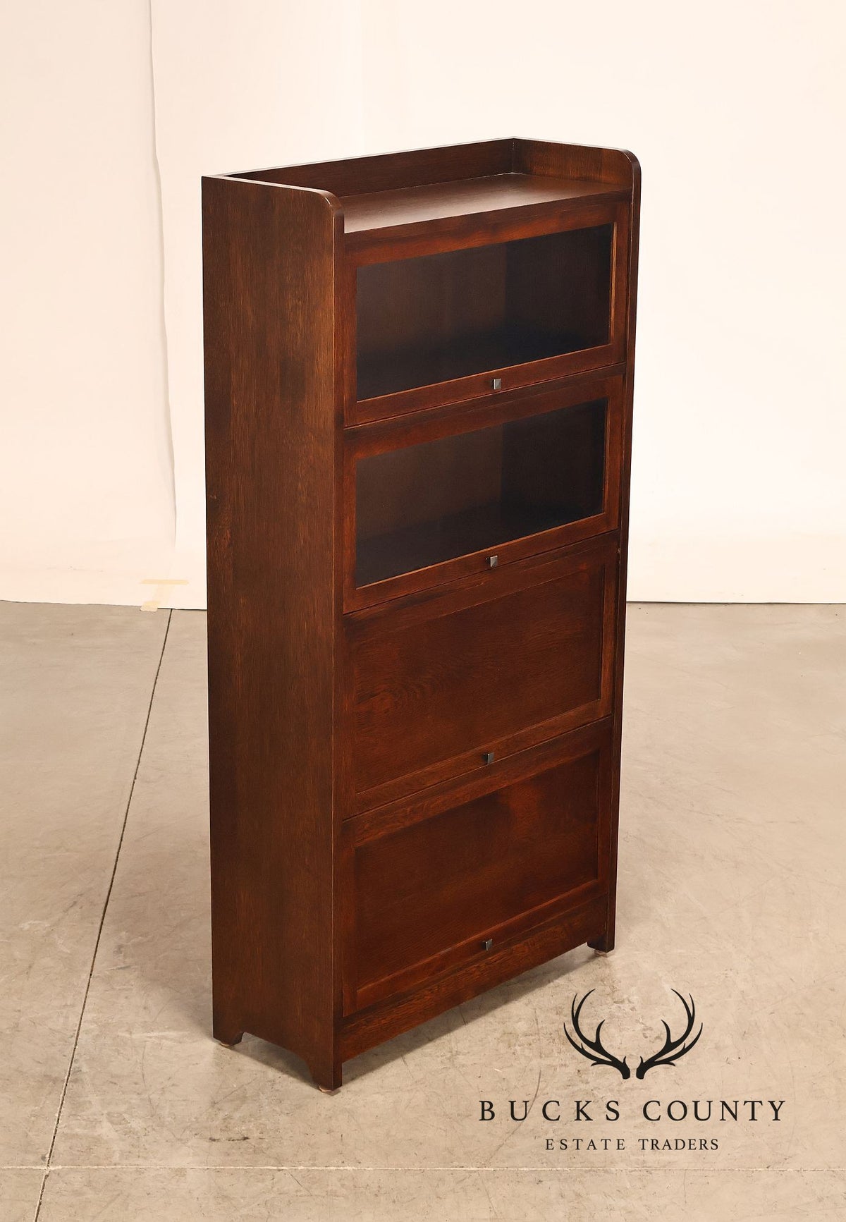 Stickley Mission Collection Oak Four-Section Barrister Bookcase