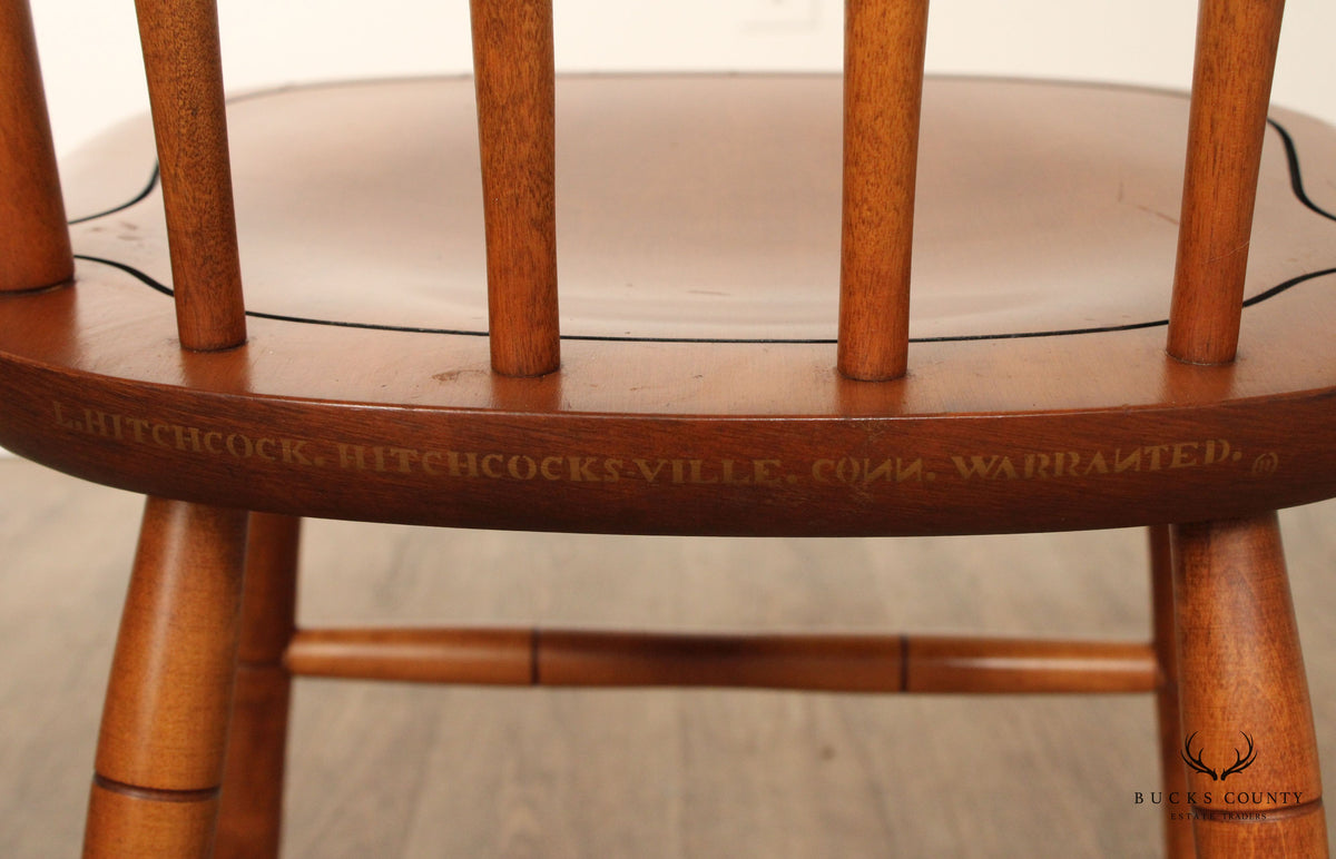 L. Hitchcock Set of Four Faux Bamboo Dining Chairs