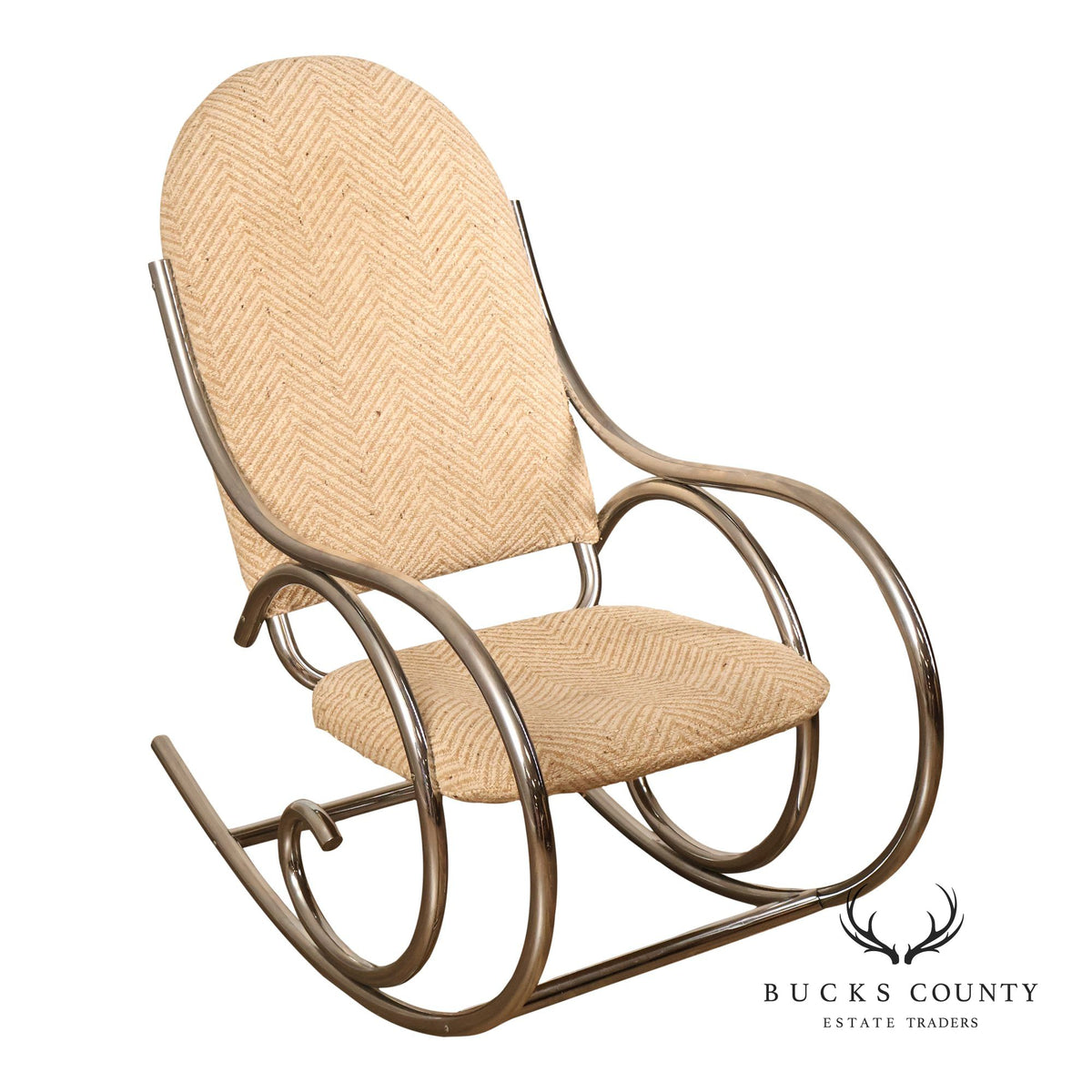 1970s Post Modern Tubular Chrome Rocking Chair
