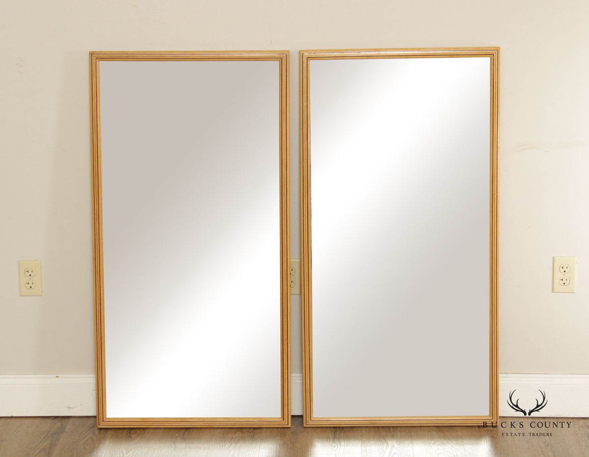 Henredon Scene Two Pair Inlaid Beveled Wall Mirrors