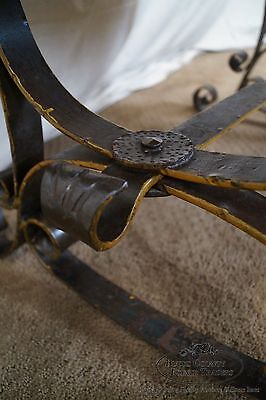Antique Italian Hand Forged Iron Coffee Table w/ Mosaic Stone Top