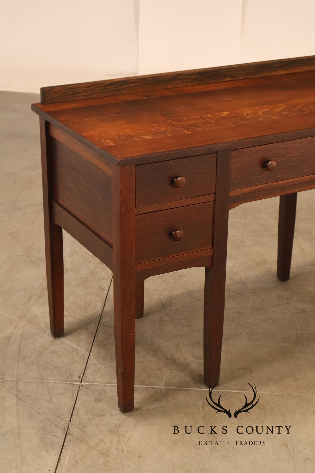 Antique Stickley Brothers Arts & Crafts Oak Vanity Desk