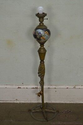 Antique Bronze Stork Leg Floor Lamp (possibly P.E. Guerin)