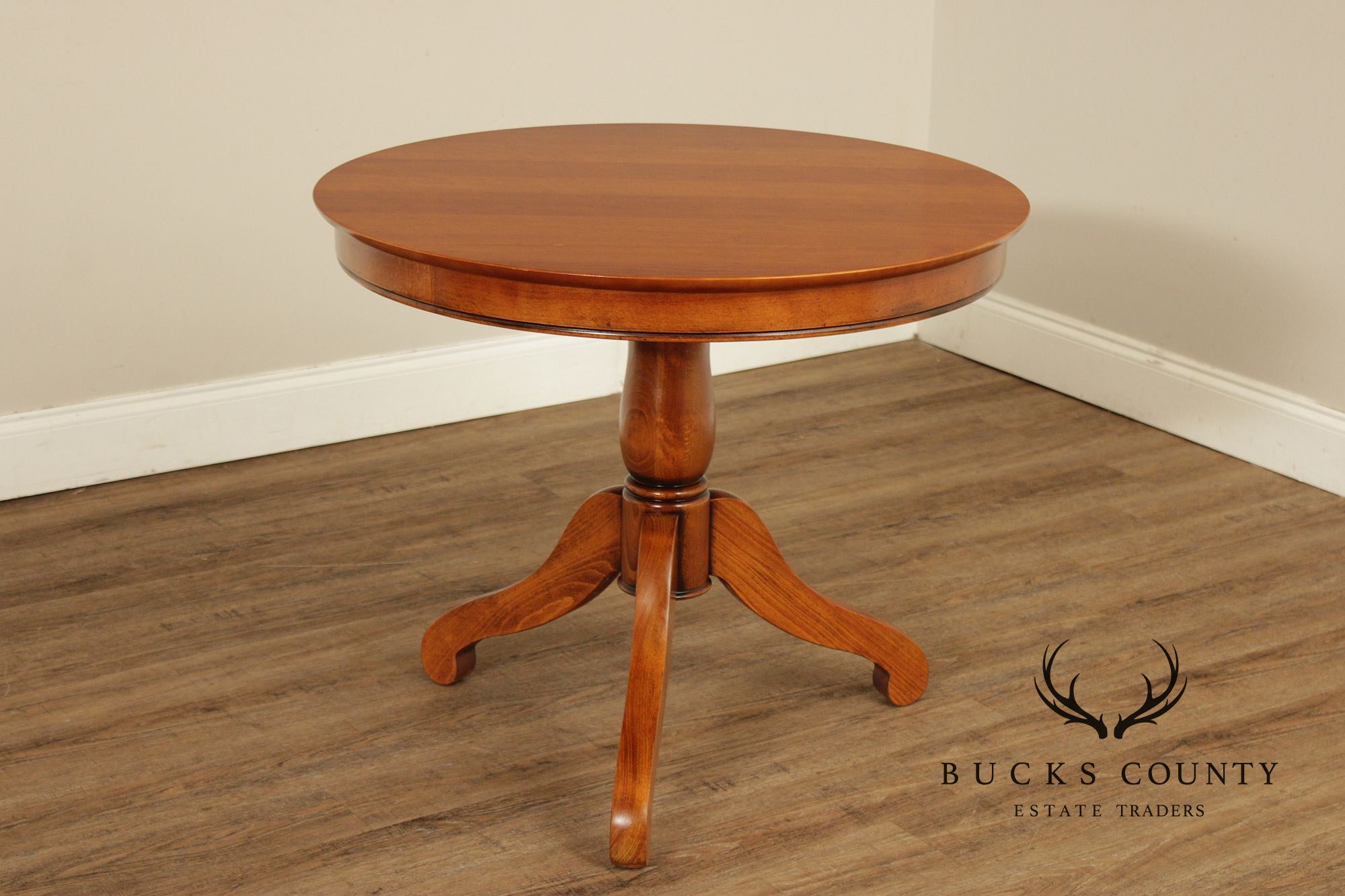 Grange France Round 33" Cherry Pedestal Side Table