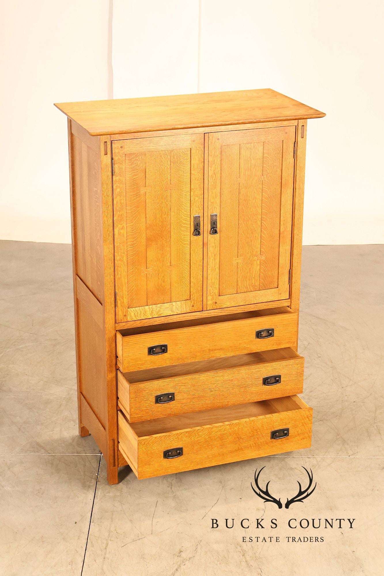Stickley Mission Collection Oak Entertainment Armoire