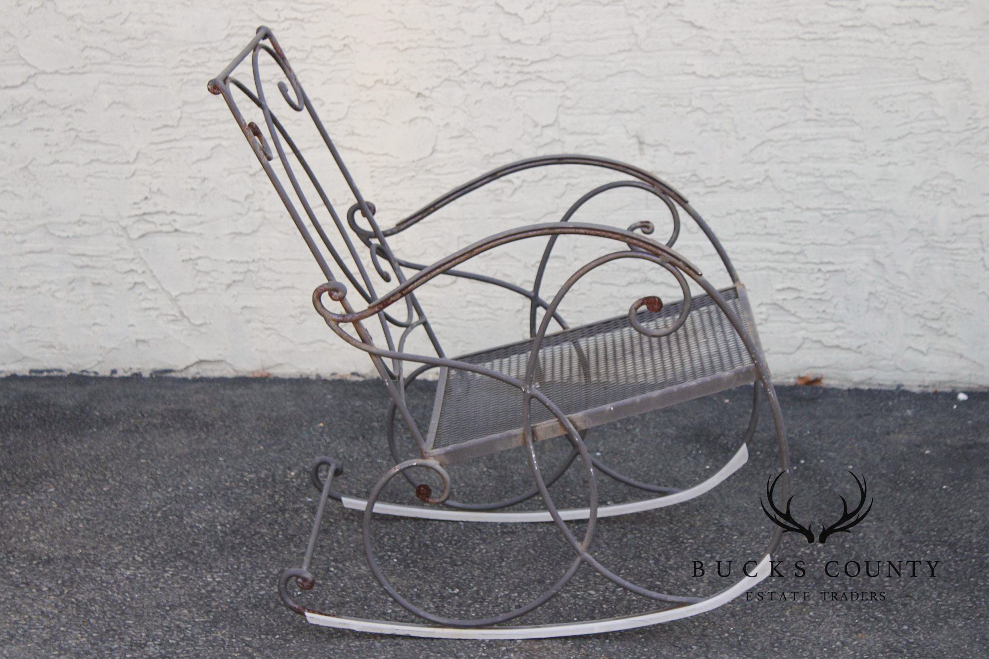 Vintage Wrought Iron Patio Rocking Chair