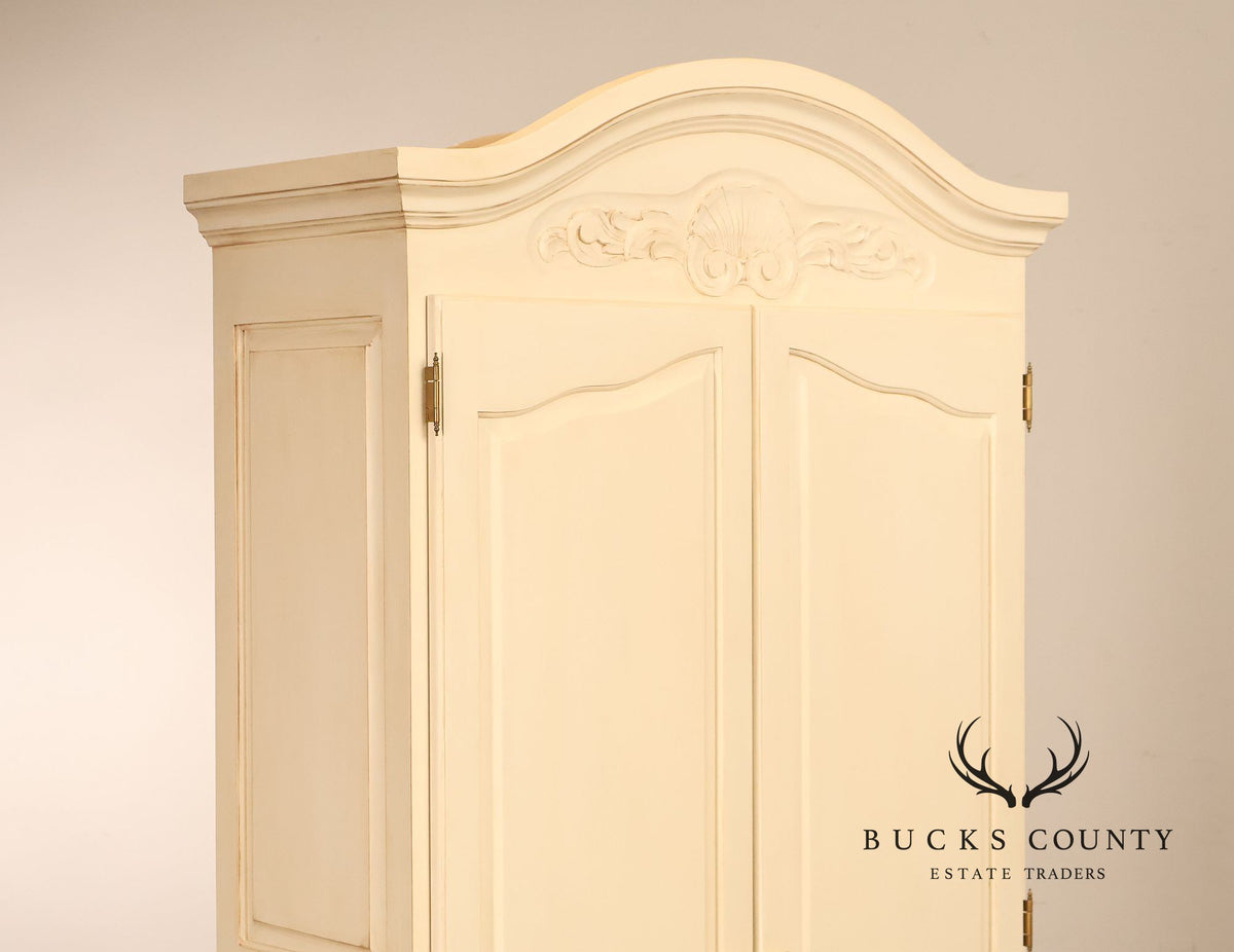 French Country Style Cream Painted Armoire