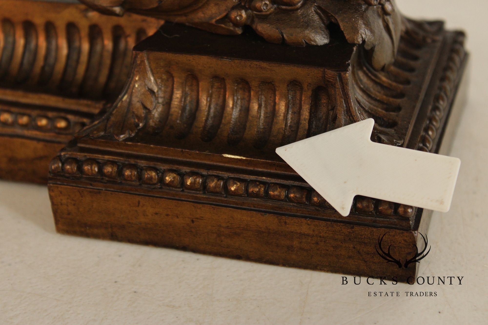 French Louis XV Style Antique Bronze Pair of Cherub Andirons