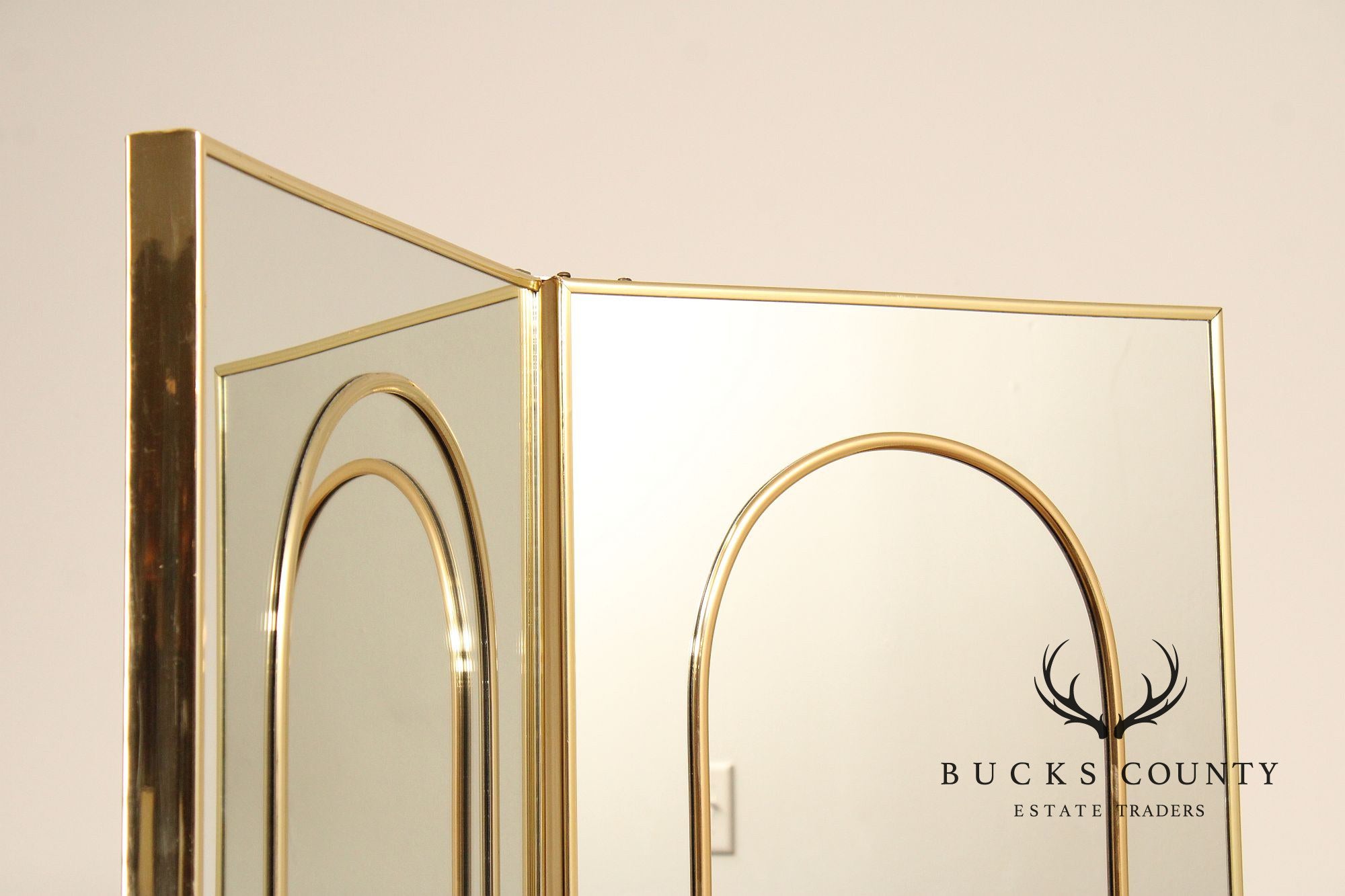 Hollywood Regency Two-Panel Mirrored Room Screen