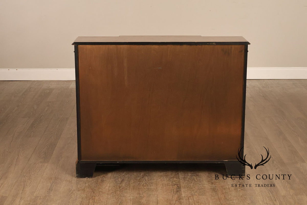 Narrow English Georgian Style Eight-Drawer Buffet Sideboard Credenza