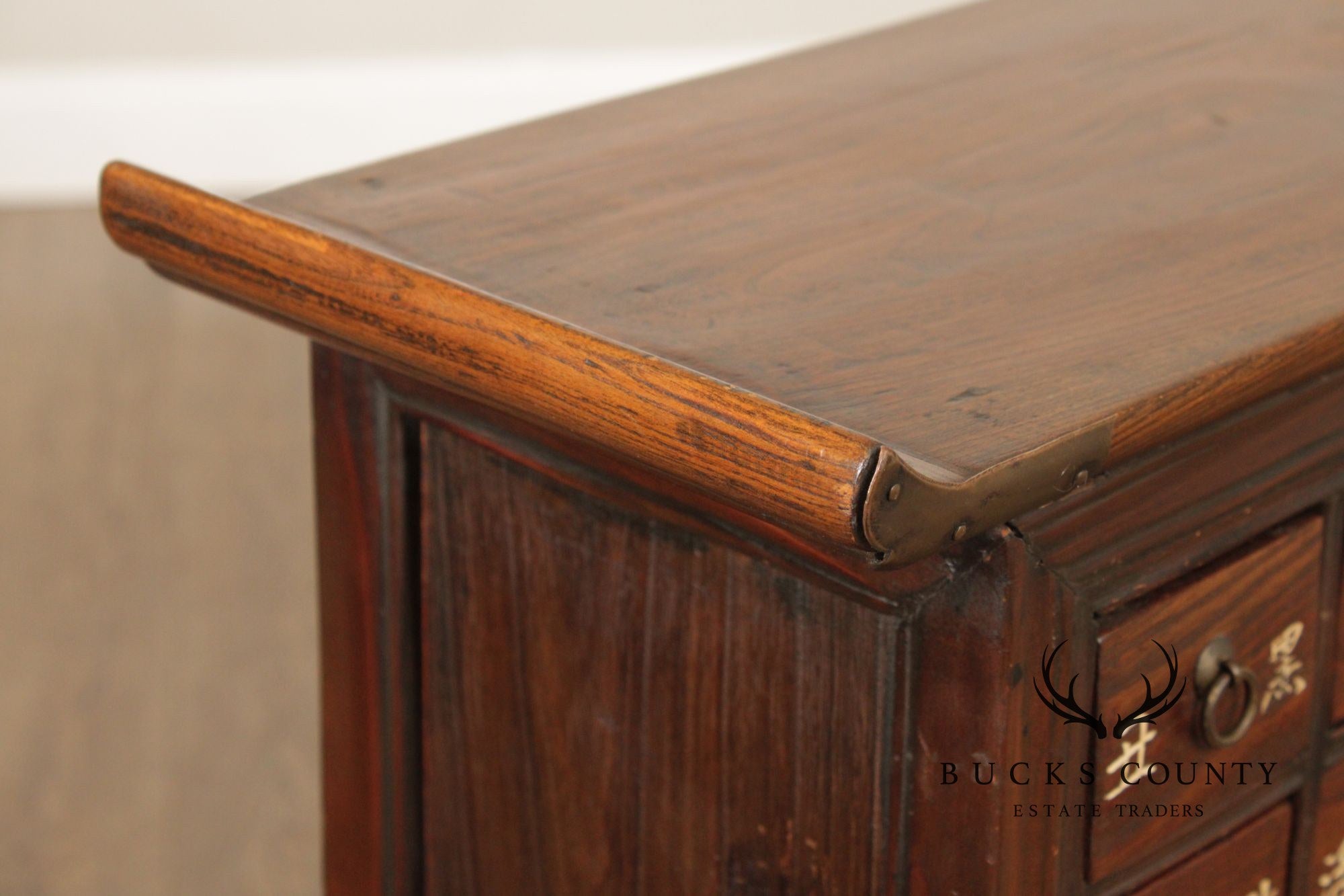 Antique Chinese Elm Apothecary Cabinet