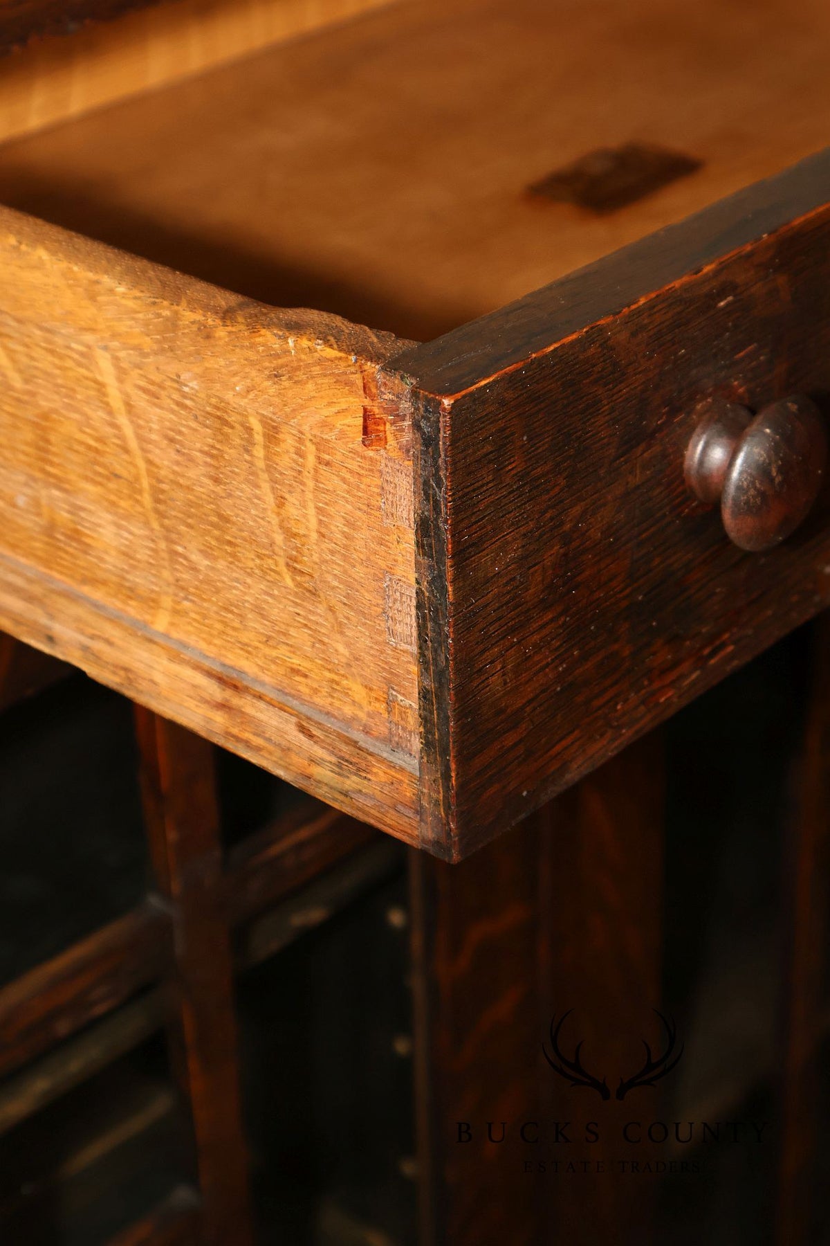 Antique Lifetime Furniture Mission Oak Bookcase Cabinet
