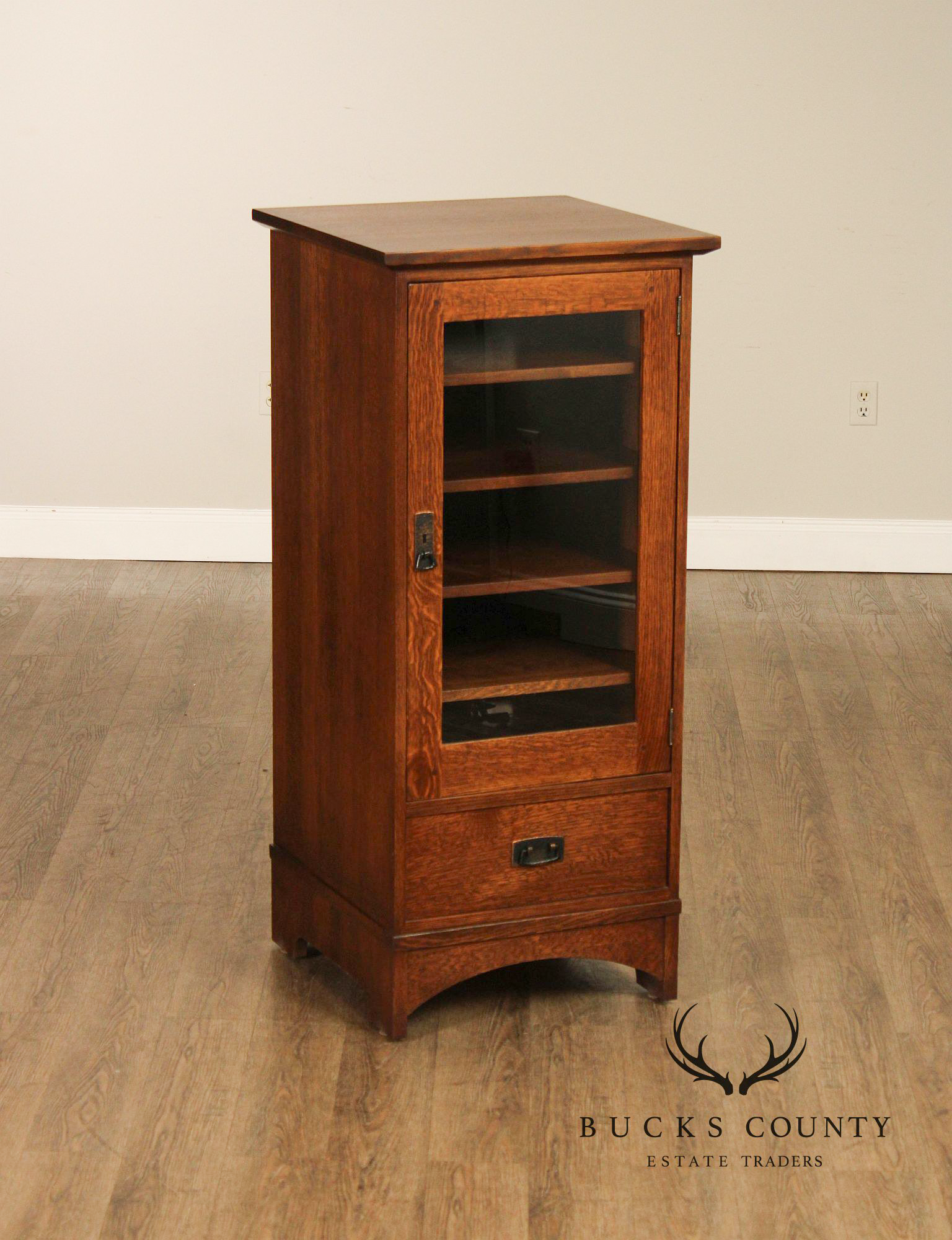 Stickley Mission Collection Oak Single Door Media Cabinet