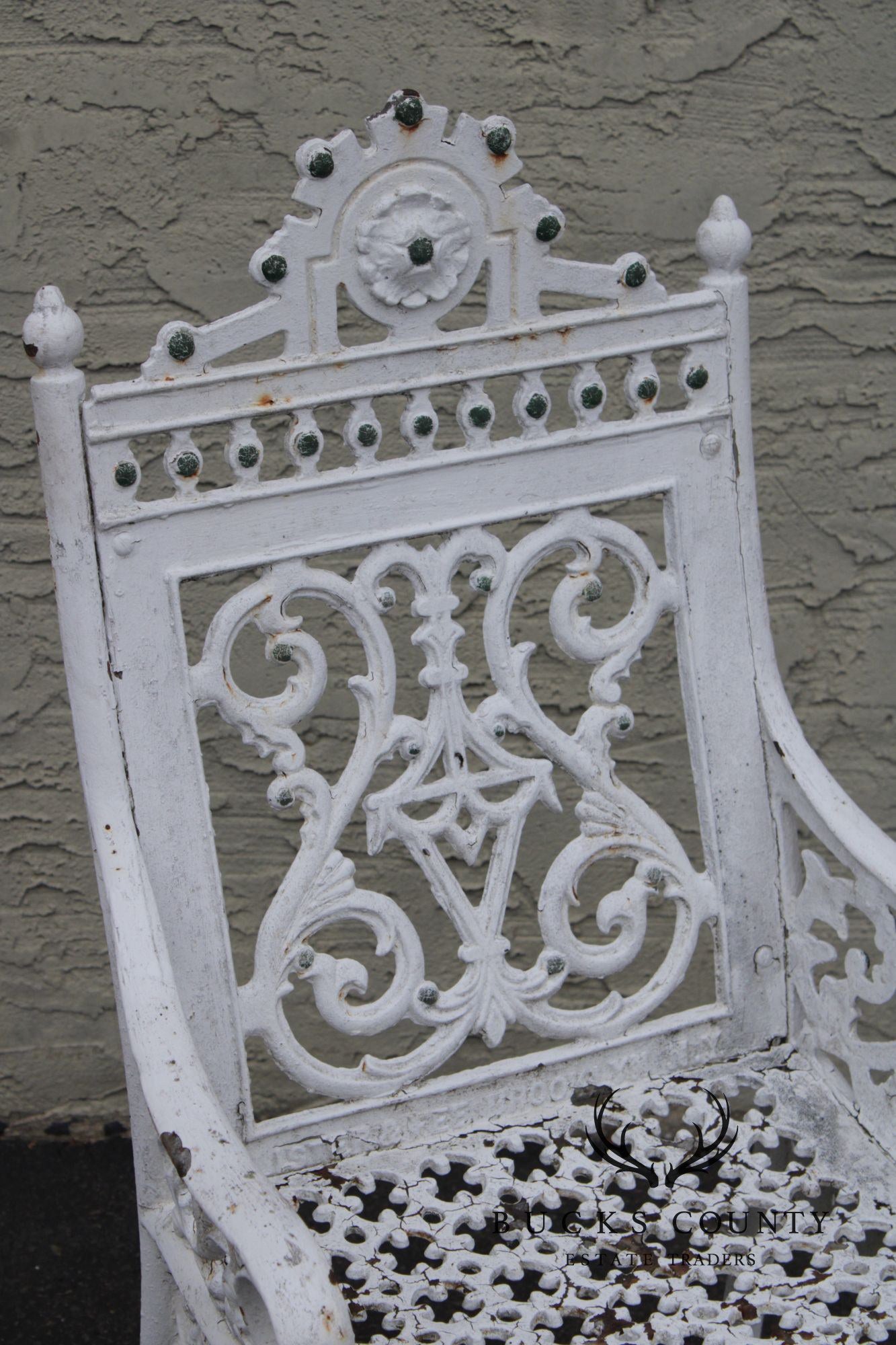 Antique Gothic Revival Cast Iron Garden Chair