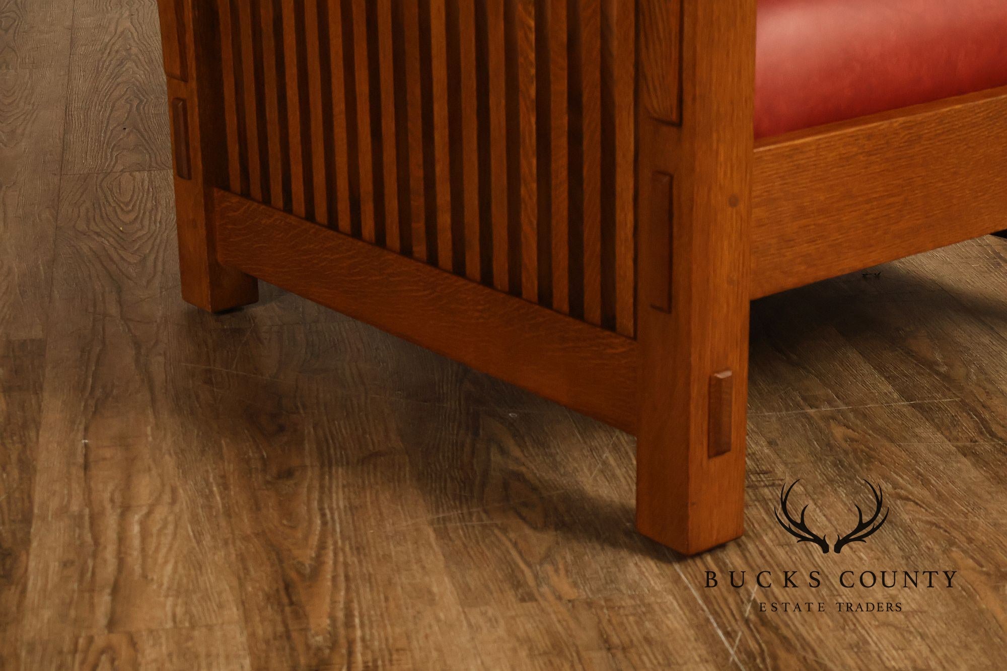 Stickley Mission Collection Pair Of Oak And Leather Morris Chairs