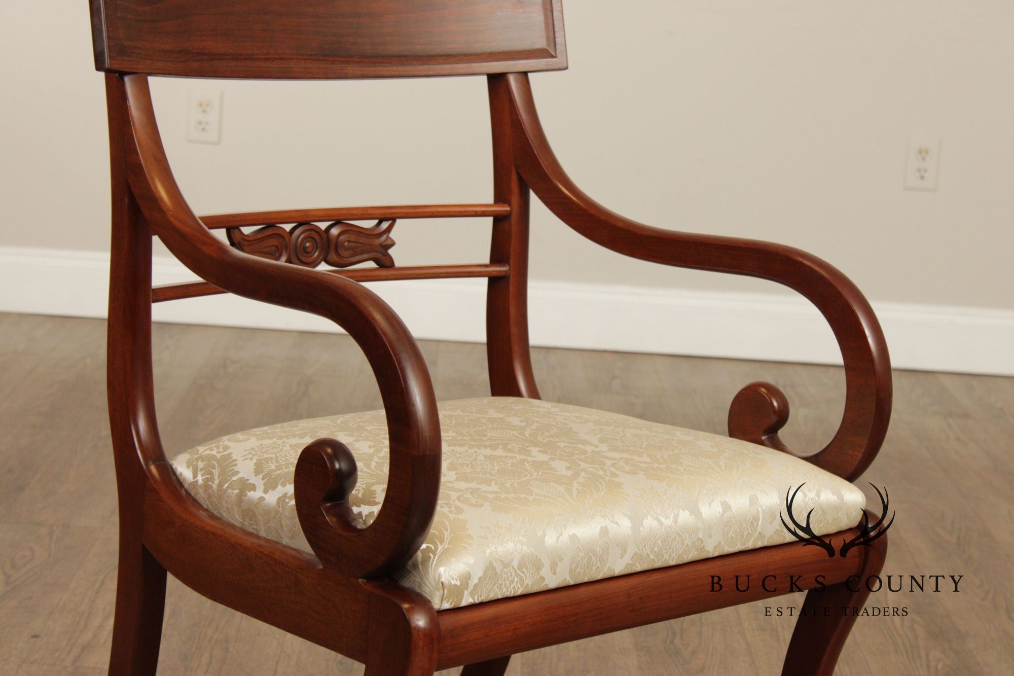 English Regency Style Set of Nine Mahogany Dining Chairs