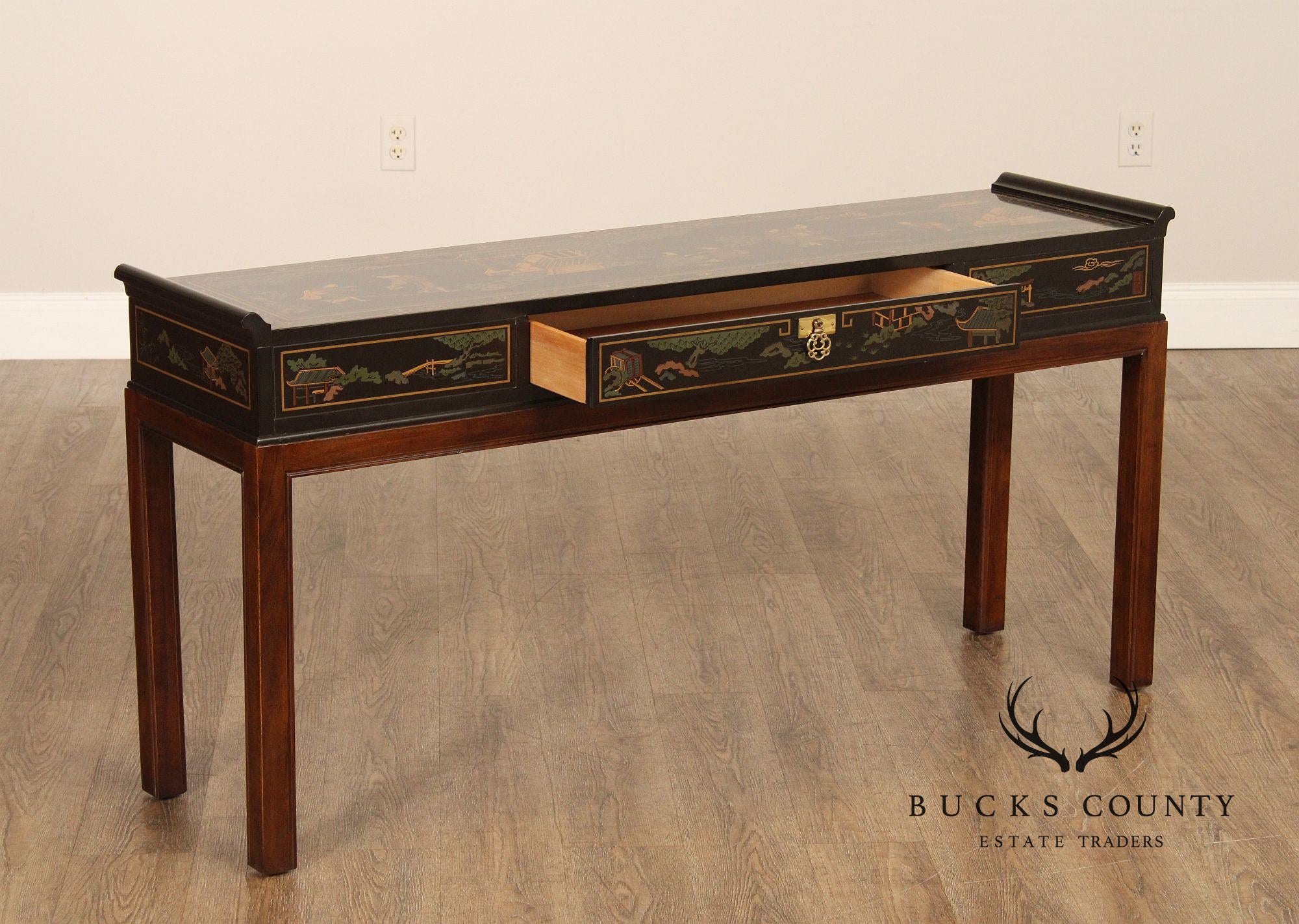 Drexel Heritage Chinoiserie Decorated Console Table