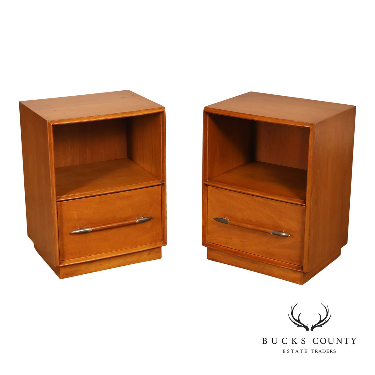 Widdicomb Mid Century Modern Pair of Walnut Nightstands