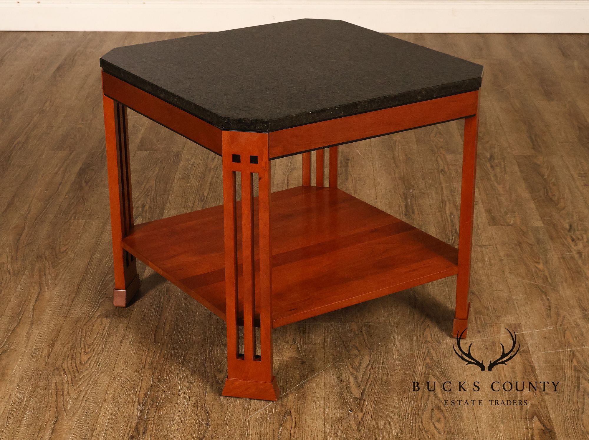 Stickley 21st Century Collection Granite Top Cherry End Table