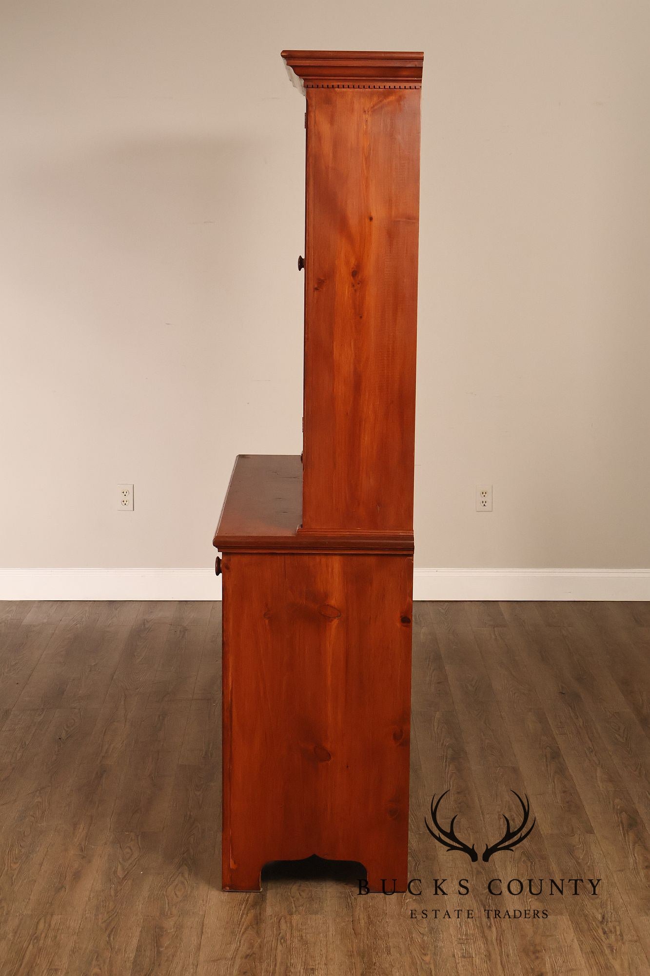 Custom Quality Farmhouse Pine Step Back Hutch