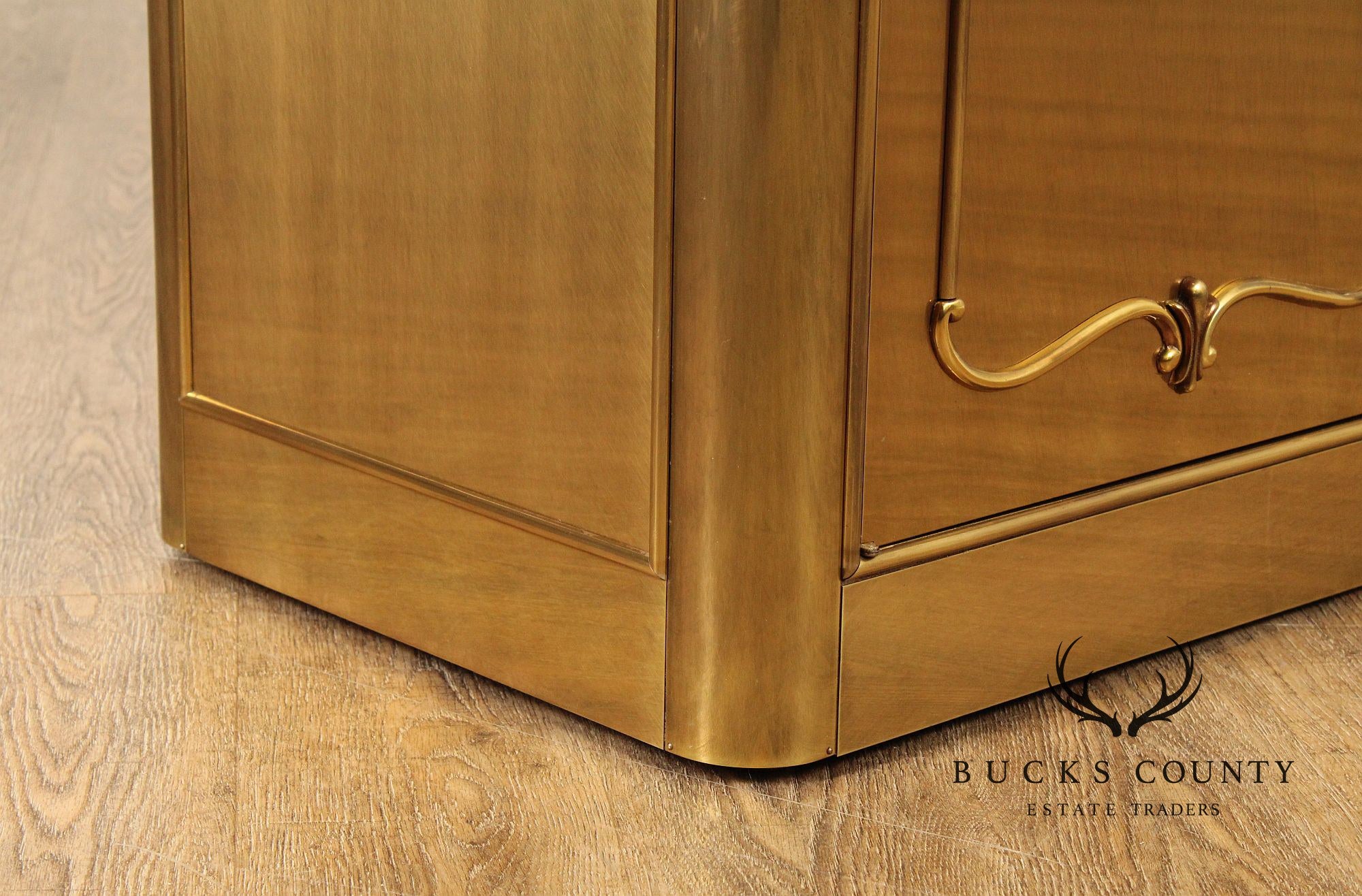 Mastercraft Hollywood Regency Brass and Burlwood Buffet