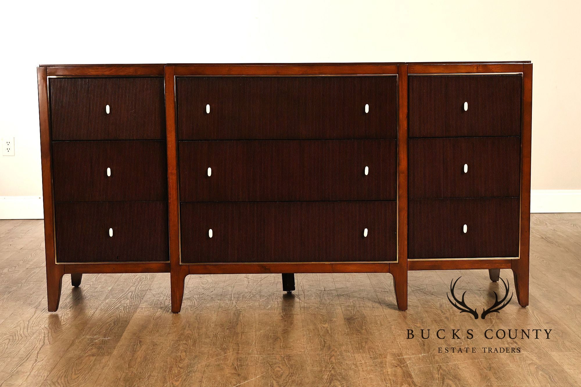 Caracole Modern Nine Drawer Mahogany Long Dresser