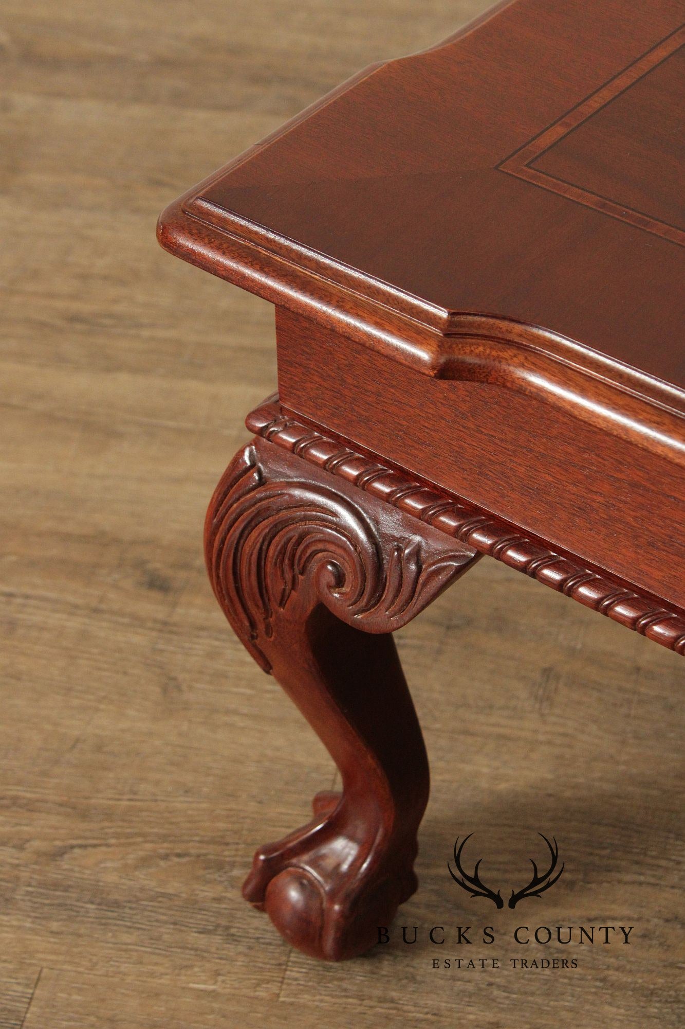 Ethan Allen '18th Century Mahogany' Ball and Claw Foot Coffee Table