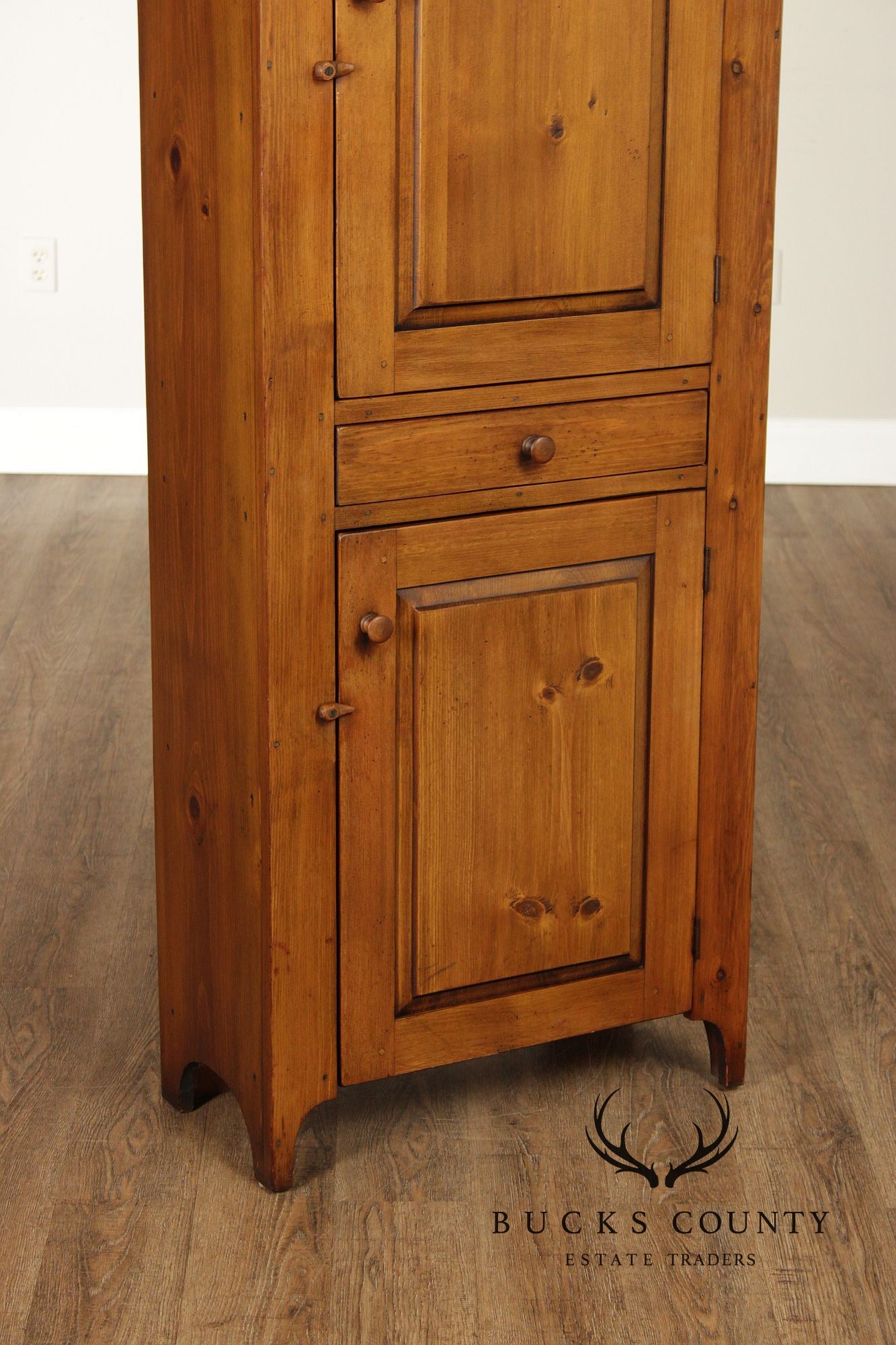 William Draper Country Classics Pine Two Door Narrow Storage Cabinet